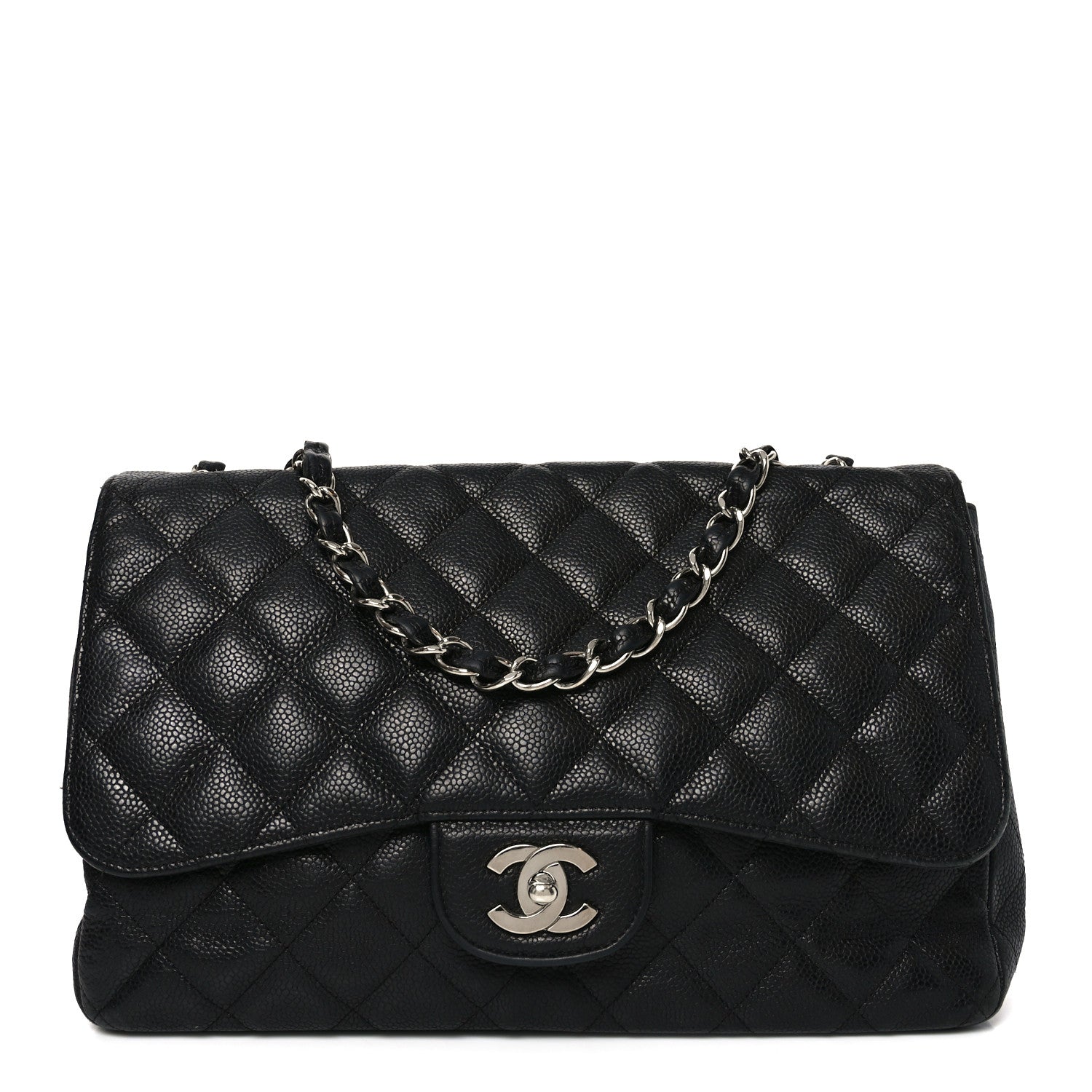 Caviar Quilted Jumbo Single Flap Black
