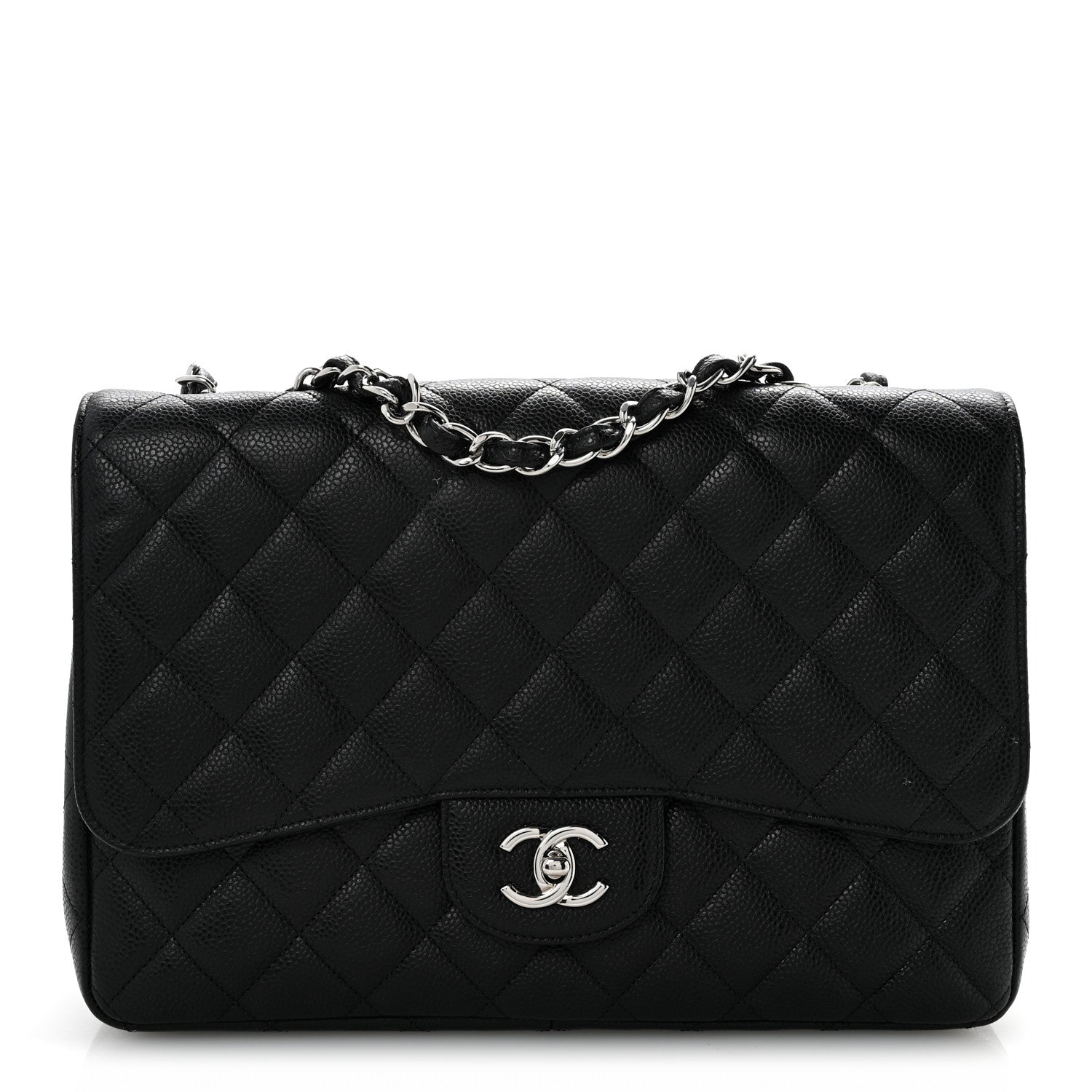 Caviar Quilted Jumbo Single Flap Black