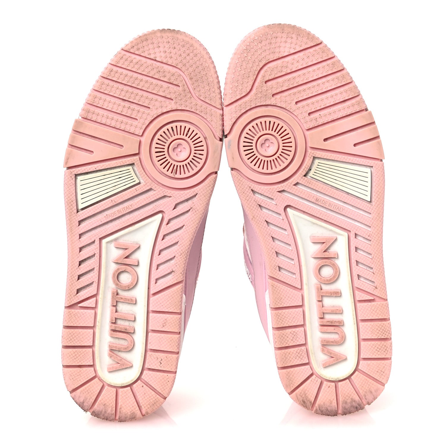 Calfskin Monogram Womens LV Trainer Sneakers 36.5 Light Pink