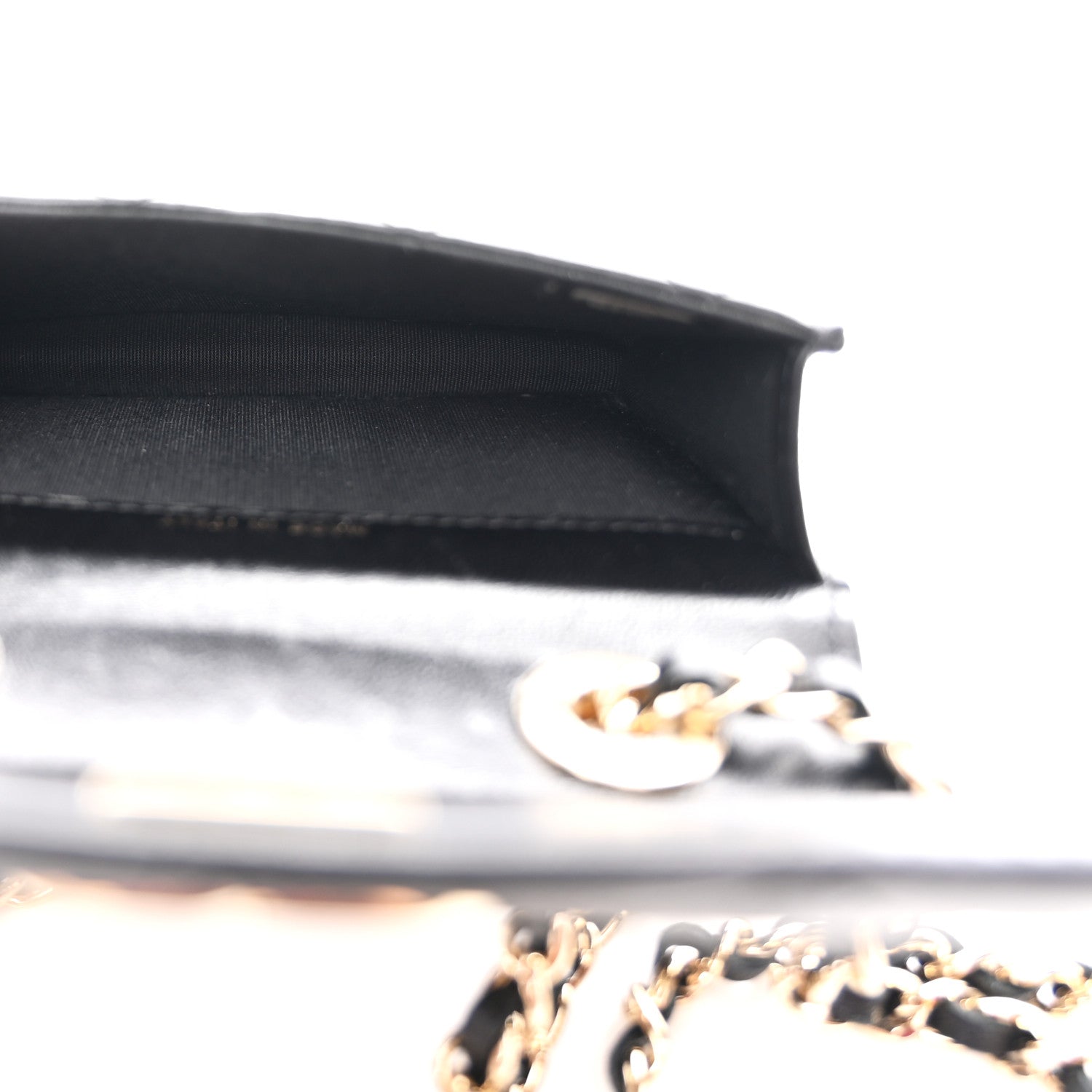 Lambskin Quilted Trendy CC Card Holder On Chain Black