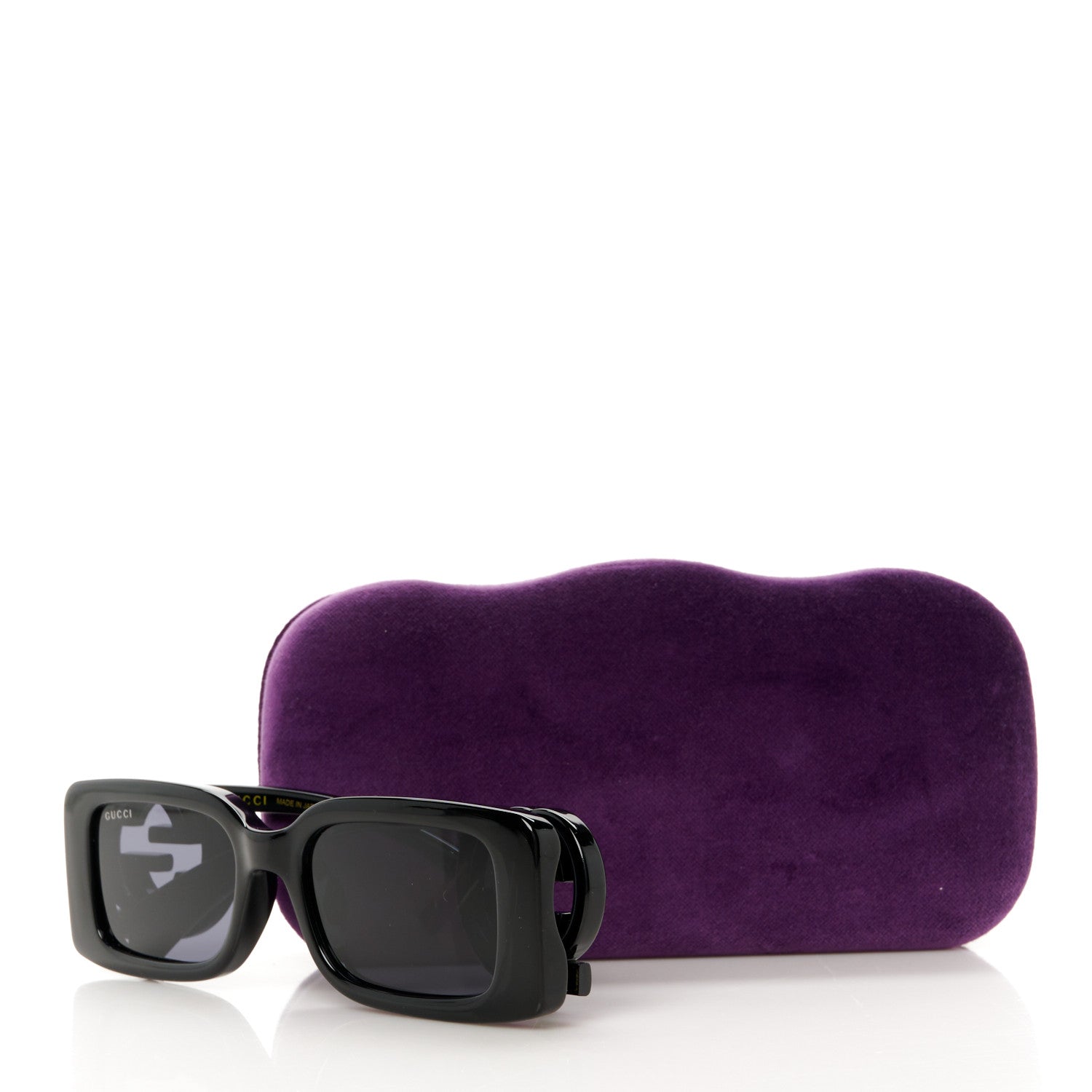 Acetate Chaise Rectangle Frame Sunglasses GG1325S Black