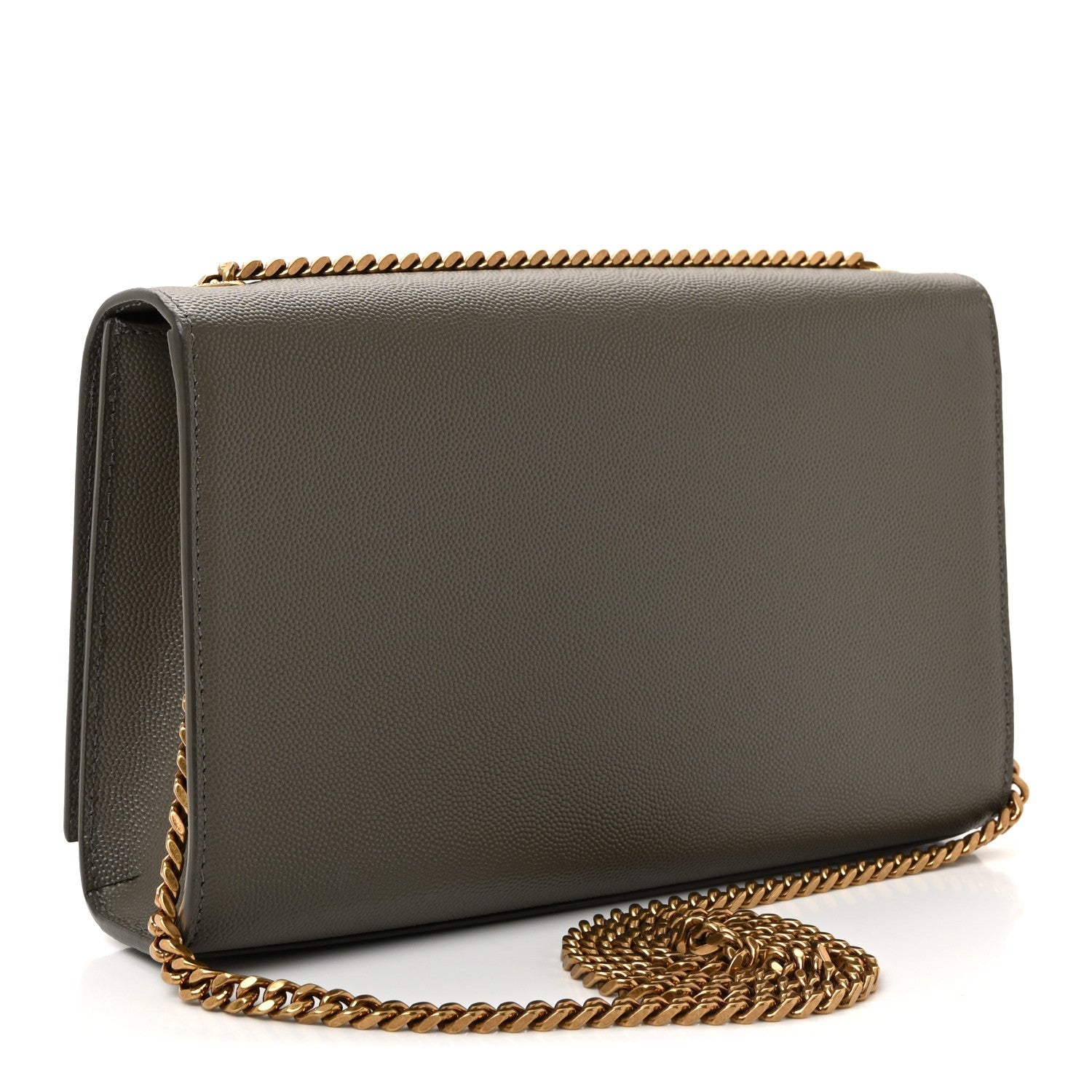 Grain De Poudre Medium Classic Monogram Kate Satchel Earth Grey