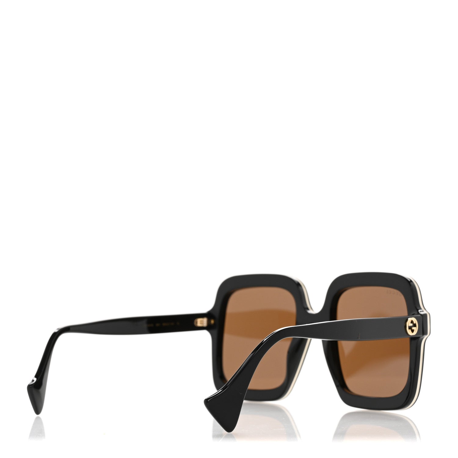 Acetate Round Frame Sunglasses GG1241S Black White