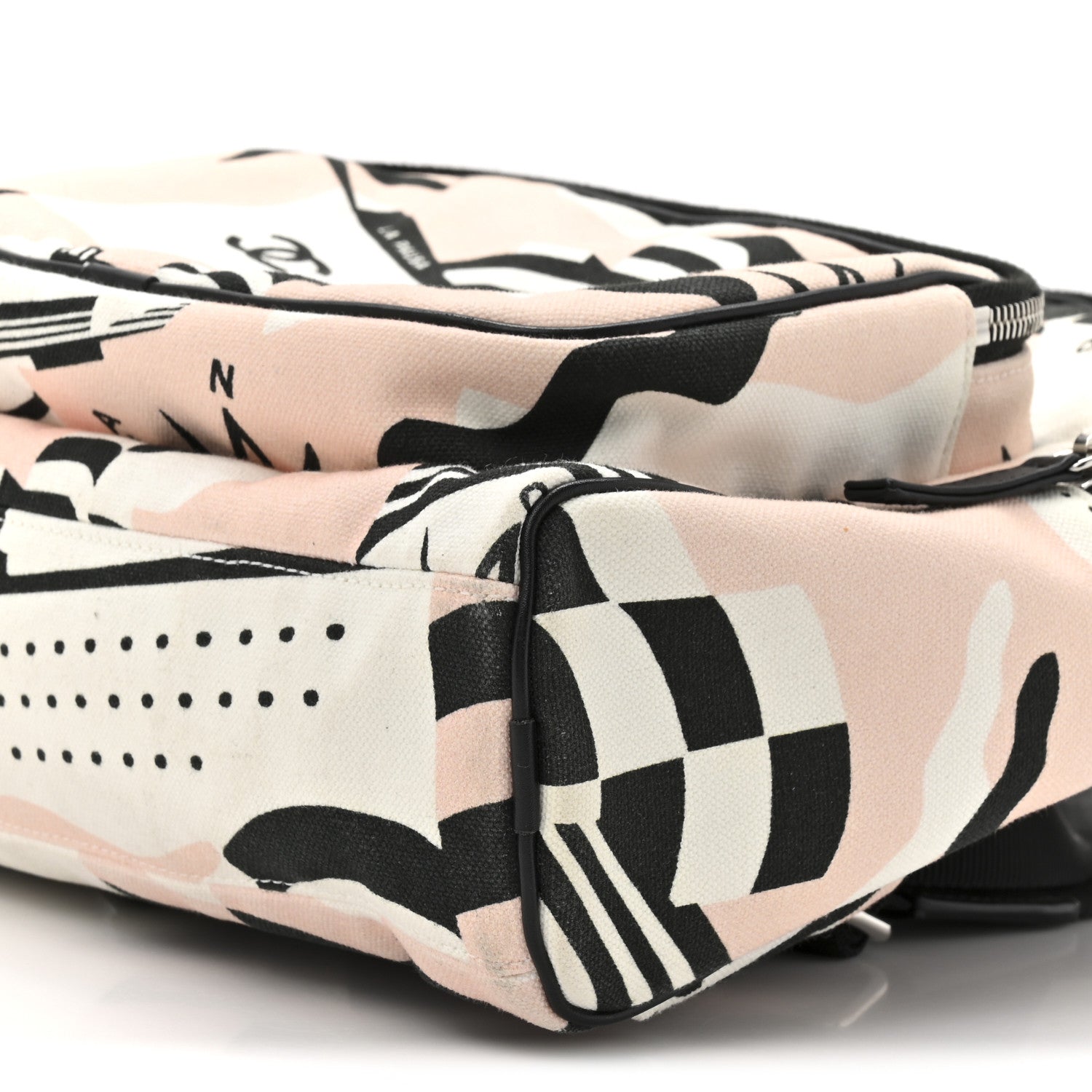 Canvas Cruise La Pausa Print Backpack Pink White Black