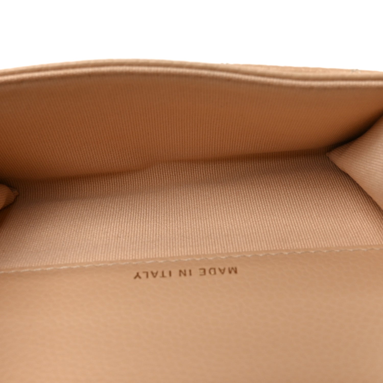 Caviar Quilted Flap Card Holder Wallet Beige