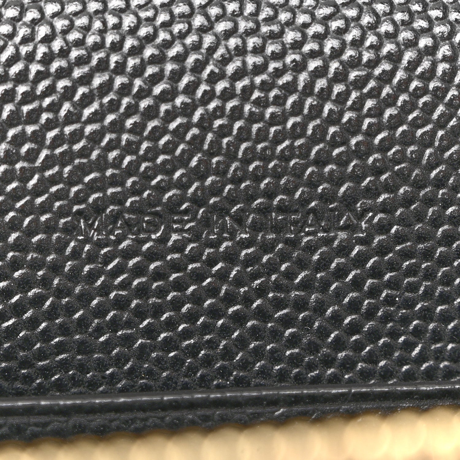 Grain De Poudre Matelasse Chevron Monogram Envelope Chain Wallet Black