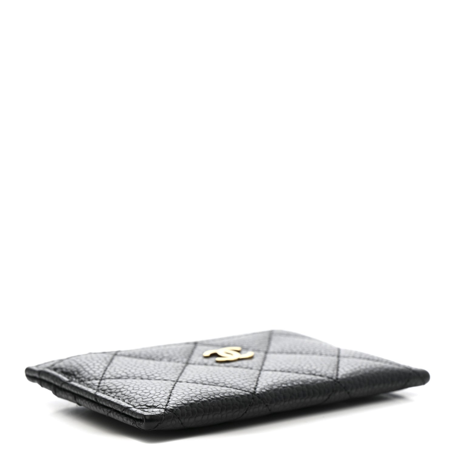 Caviar Quilted Card Holder Black
