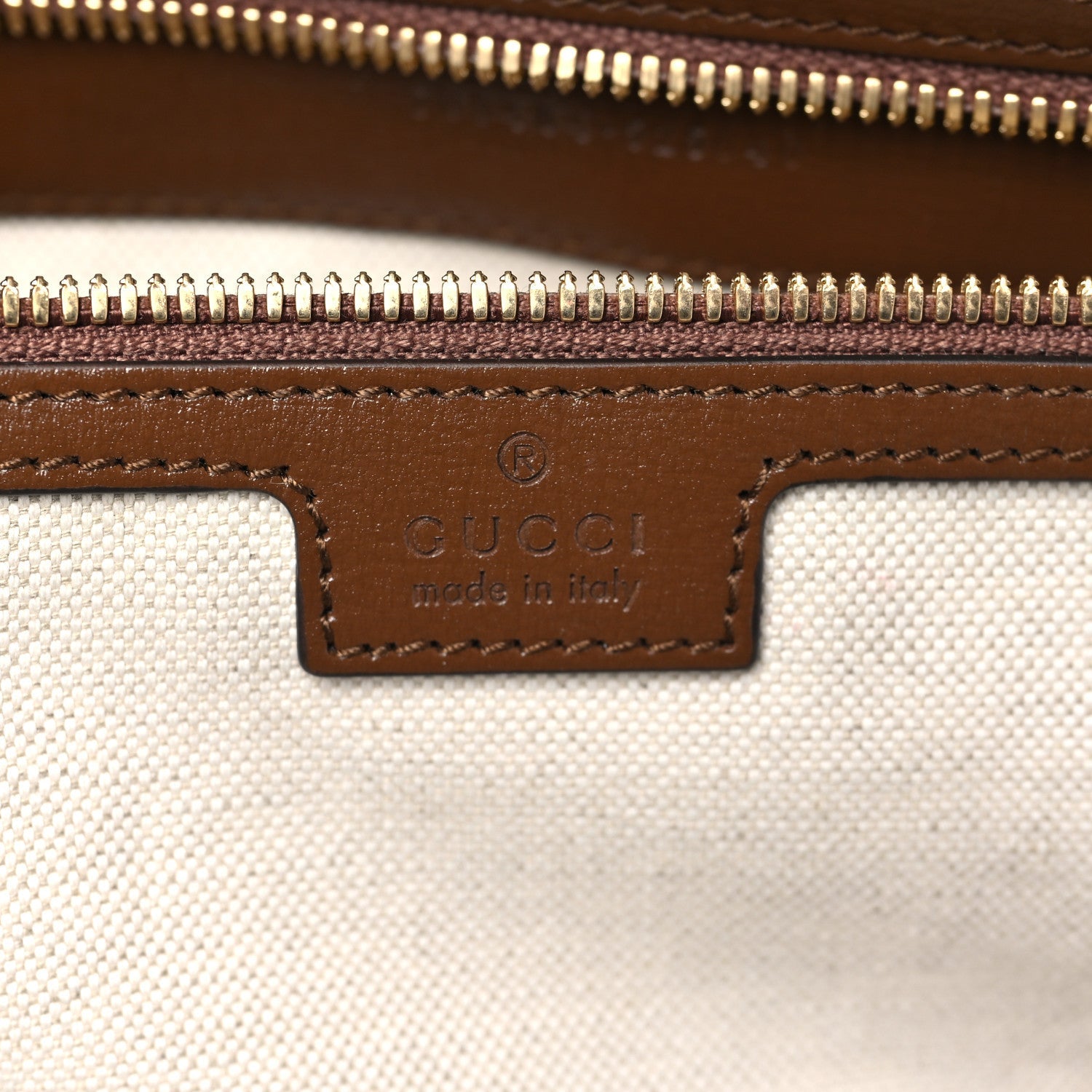 GG Supreme Monogram Azalea Calfskin Retro Interlocking G Garment Bag Beige Ebony Brown Sugar