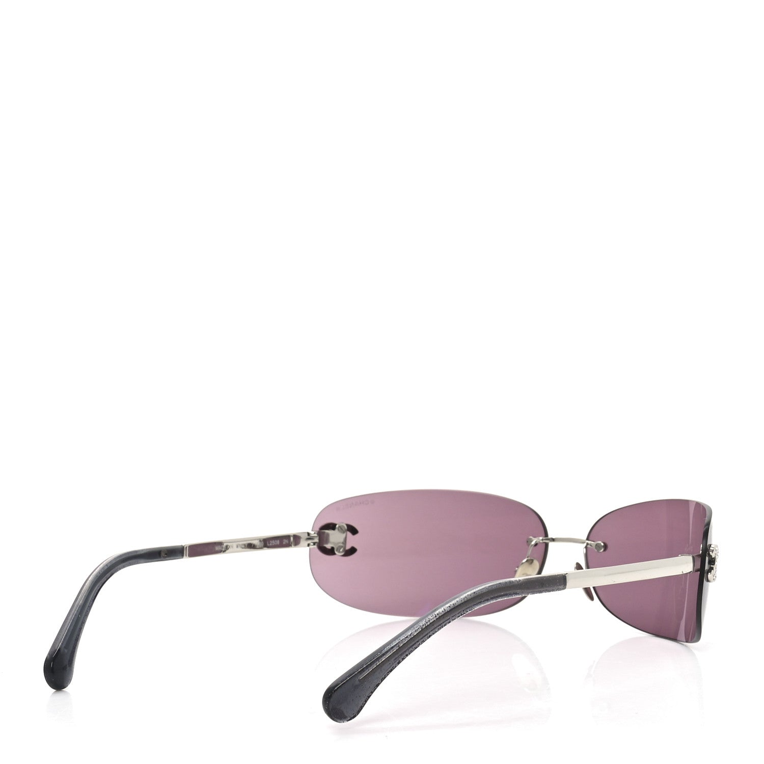 Metal Crystal CC Oval Sunglasses 71560 Silver