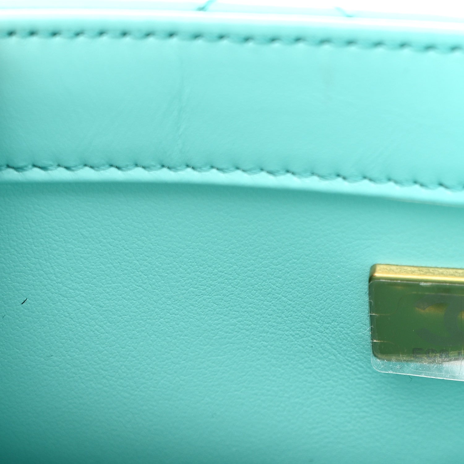 Calfskin Quilted Mini Perfect Fit Flap Turquoise