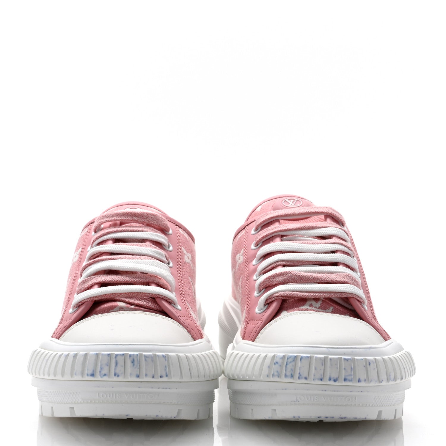 Denim Monogram Squad Sneakers 38.5 Pink
