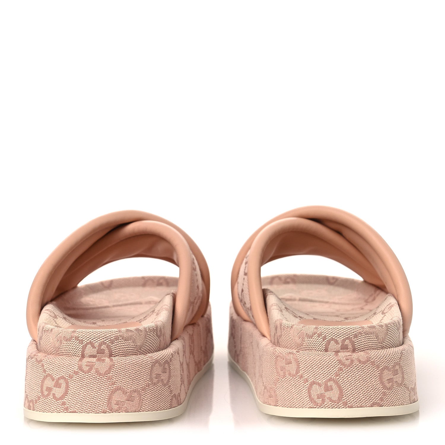 Monogram GG Calfskin Angelina Platform 55mm Slide Sandals 36.5 Light Pink
