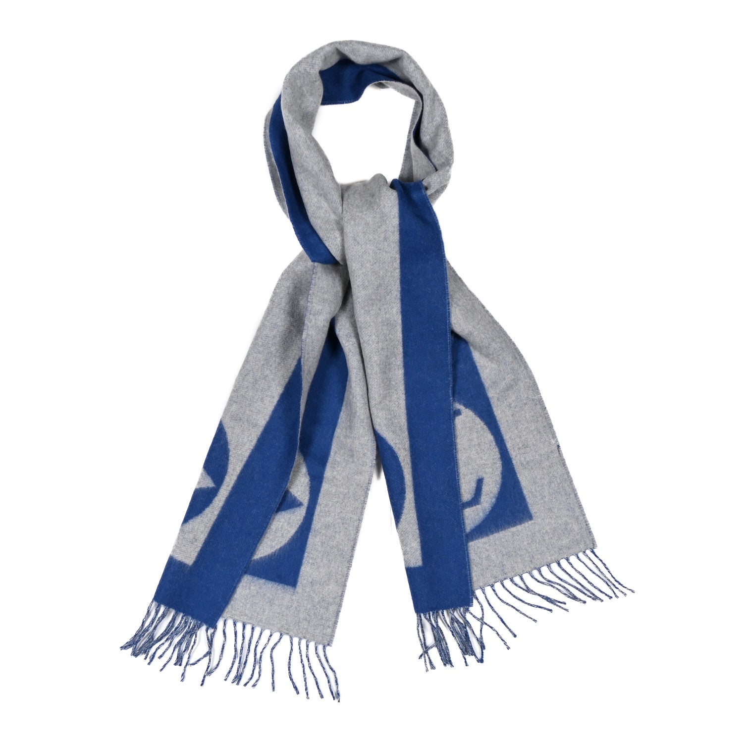 Lambswool Angora Cardiff Scarf Blue Grey