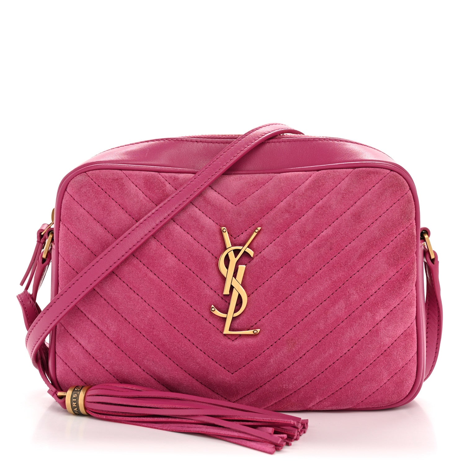 Suede Matelasse Monogram Lou Camera Bag Rose