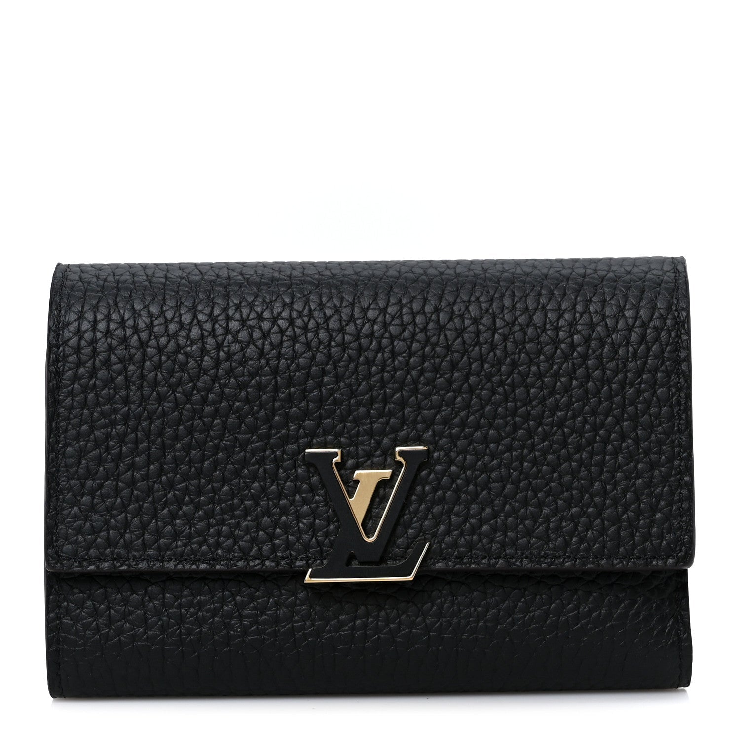 Taurillon Capucines Compact Wallet Black