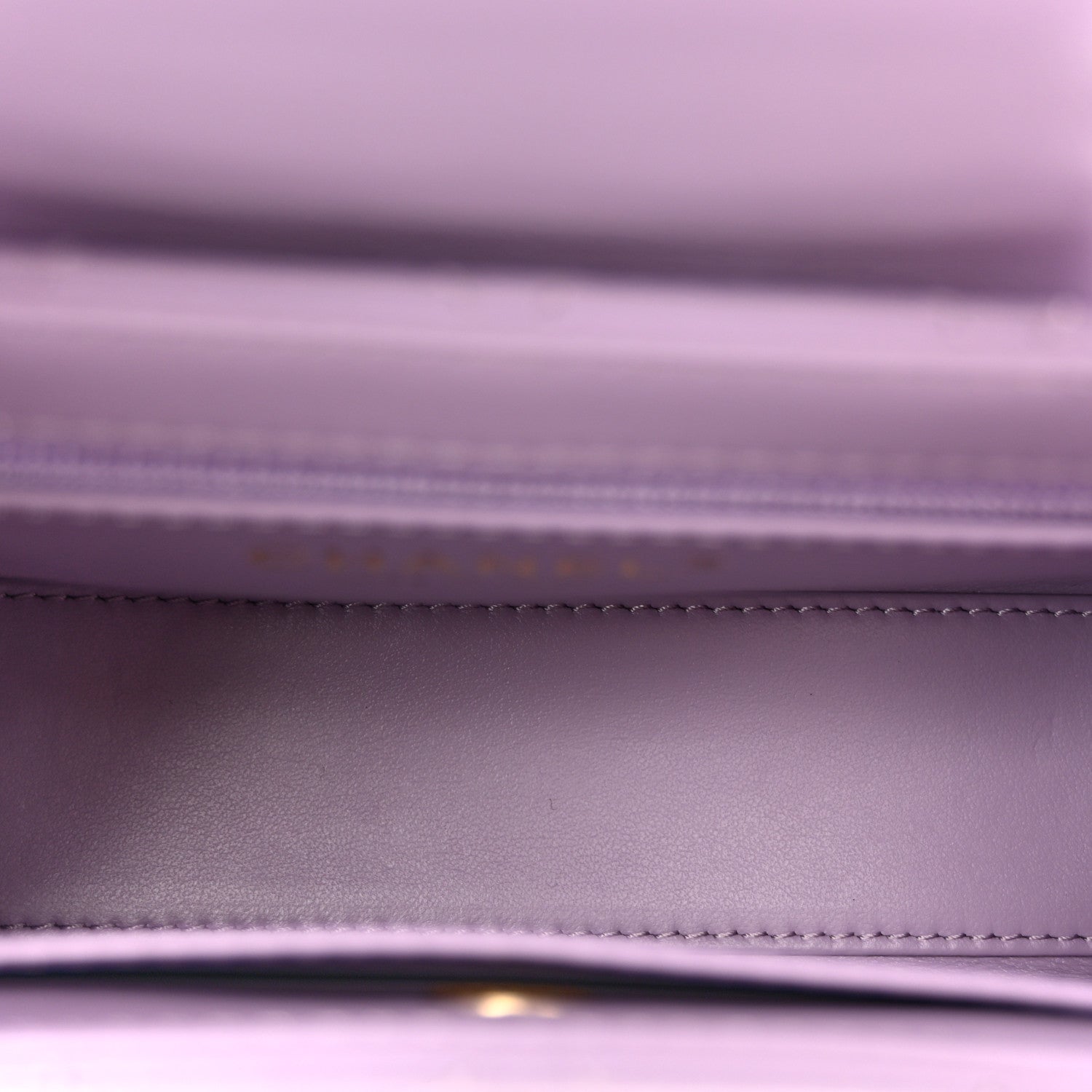 Shiny Aged Calfskin Quilted Nano Kelly Shopper Lilac