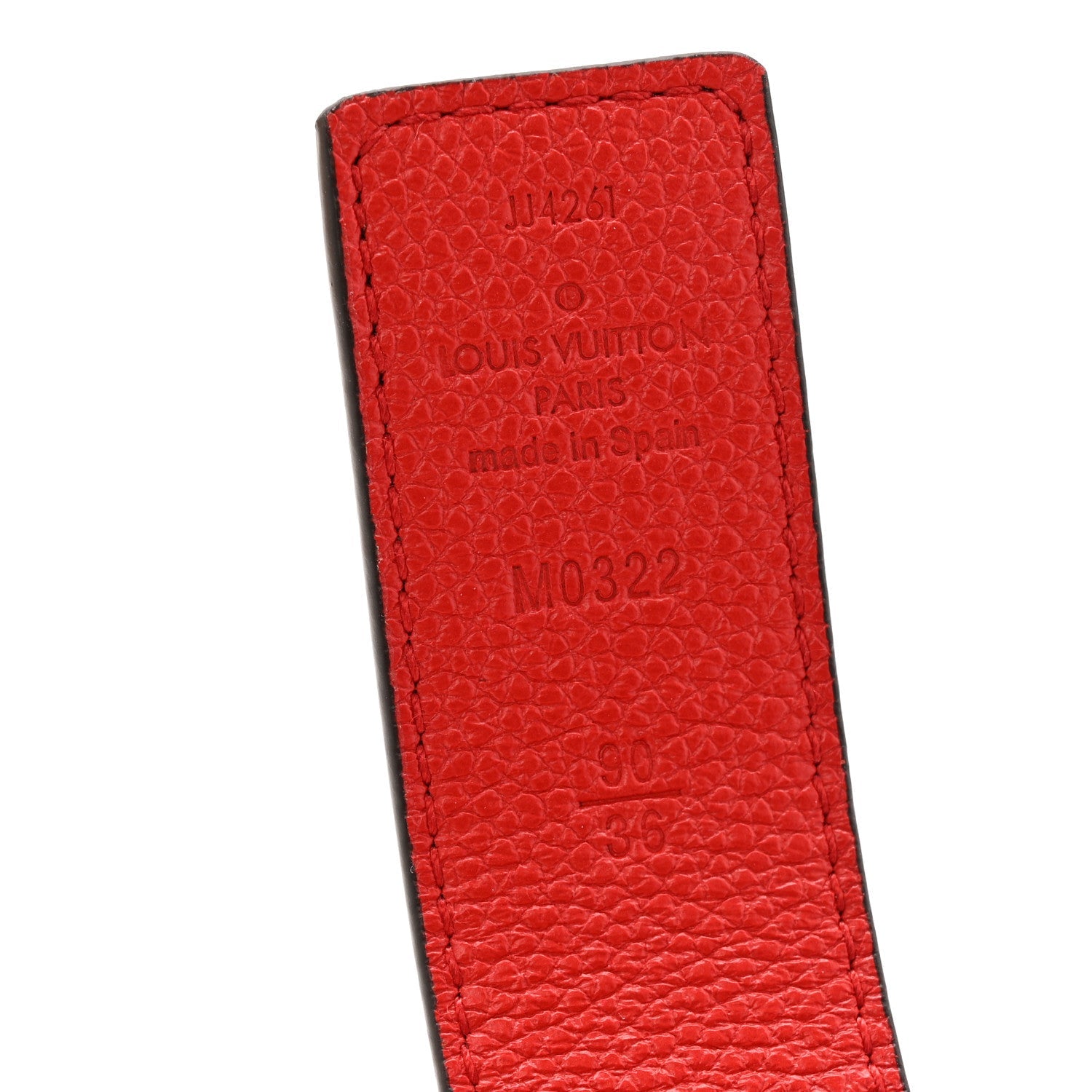 Monogram 30mm LV Initiales Reversible Belt 90 36 Coquelicot