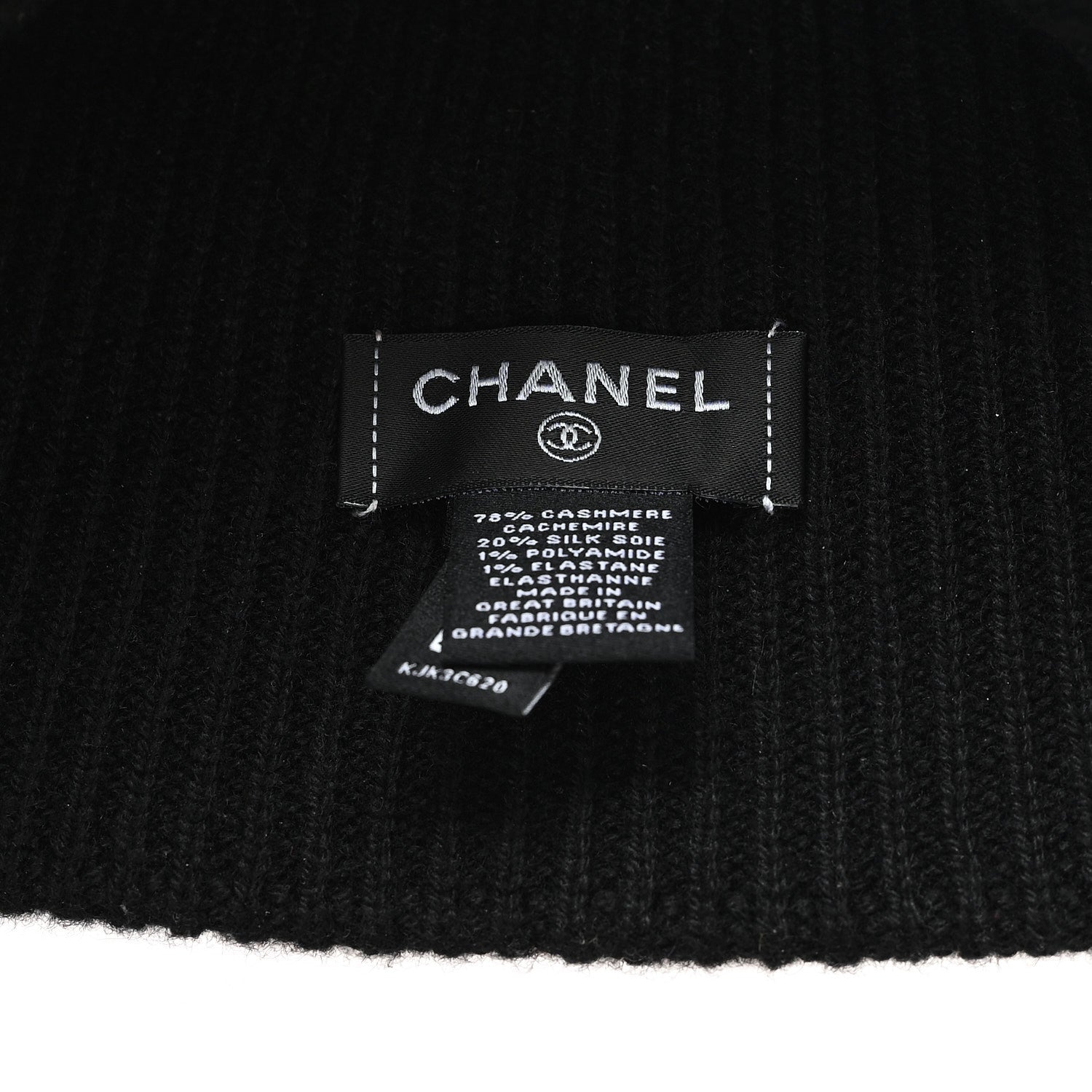 Cashmere Silk CC Beanie Hat Black Pink
