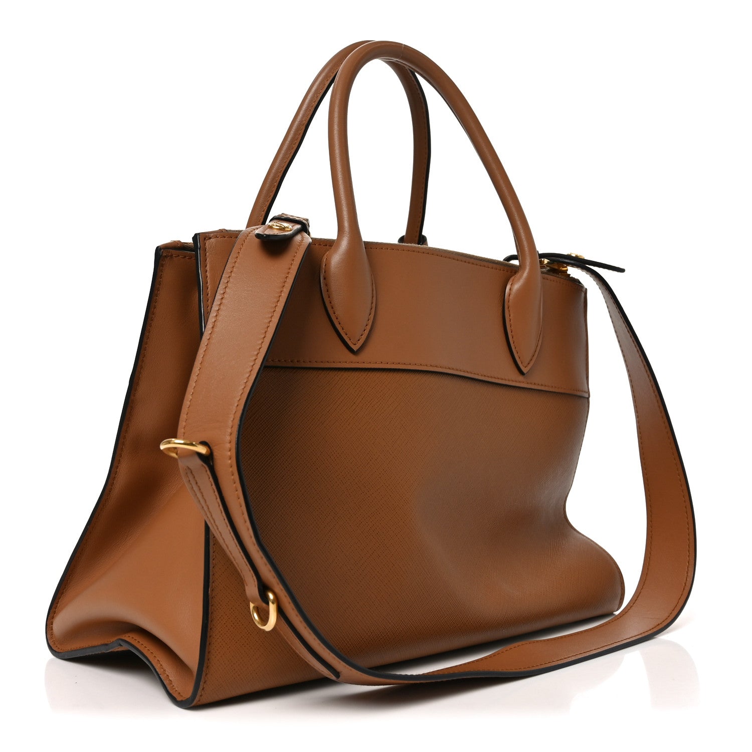 Saffiano City Calf Medium Esplanade Tote Caramel
