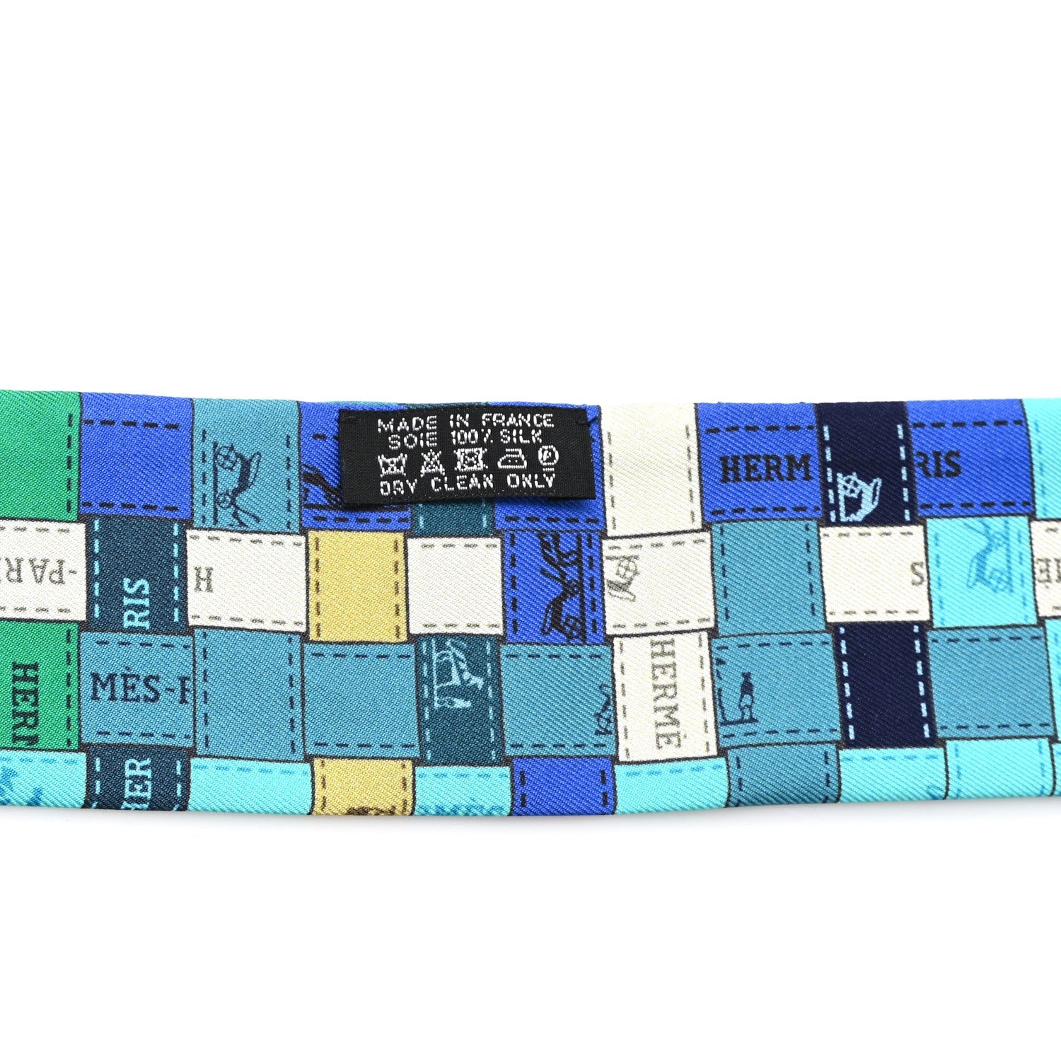 Silk Bolduc Au Carre Twilly Turquoise Bleu Klein Vert