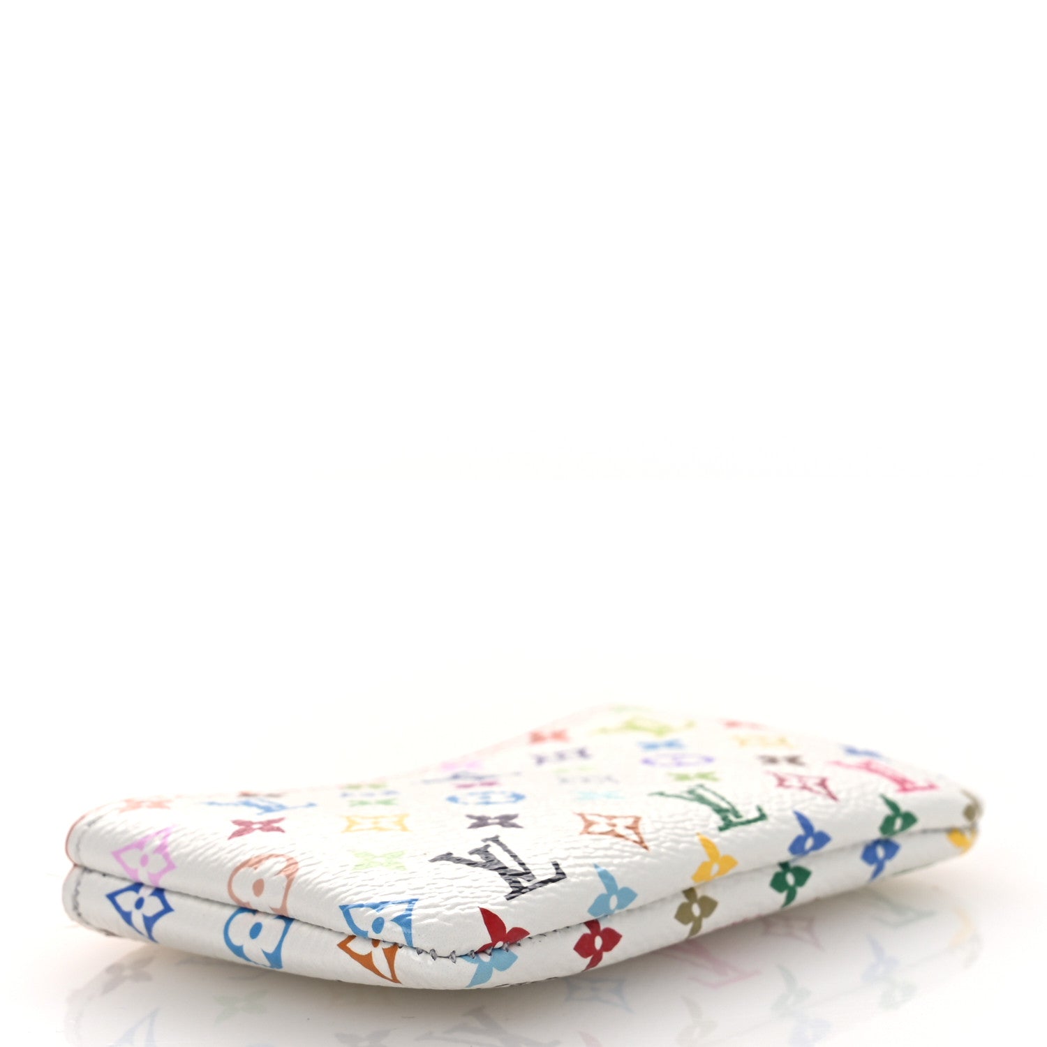 LV X TM Monogram Multicolor Key Pouch White