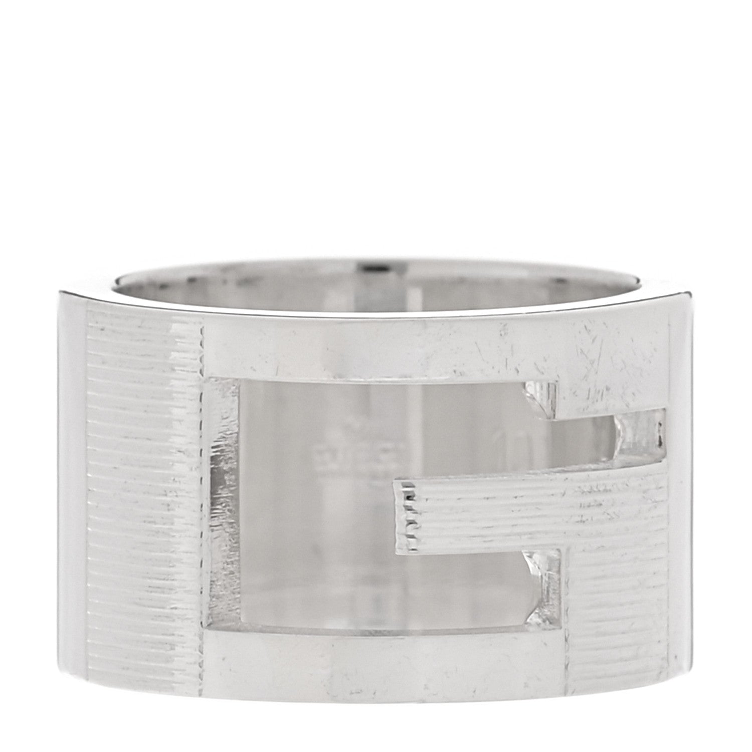 Sterling Silver Wide G Cutout Ring 49 5