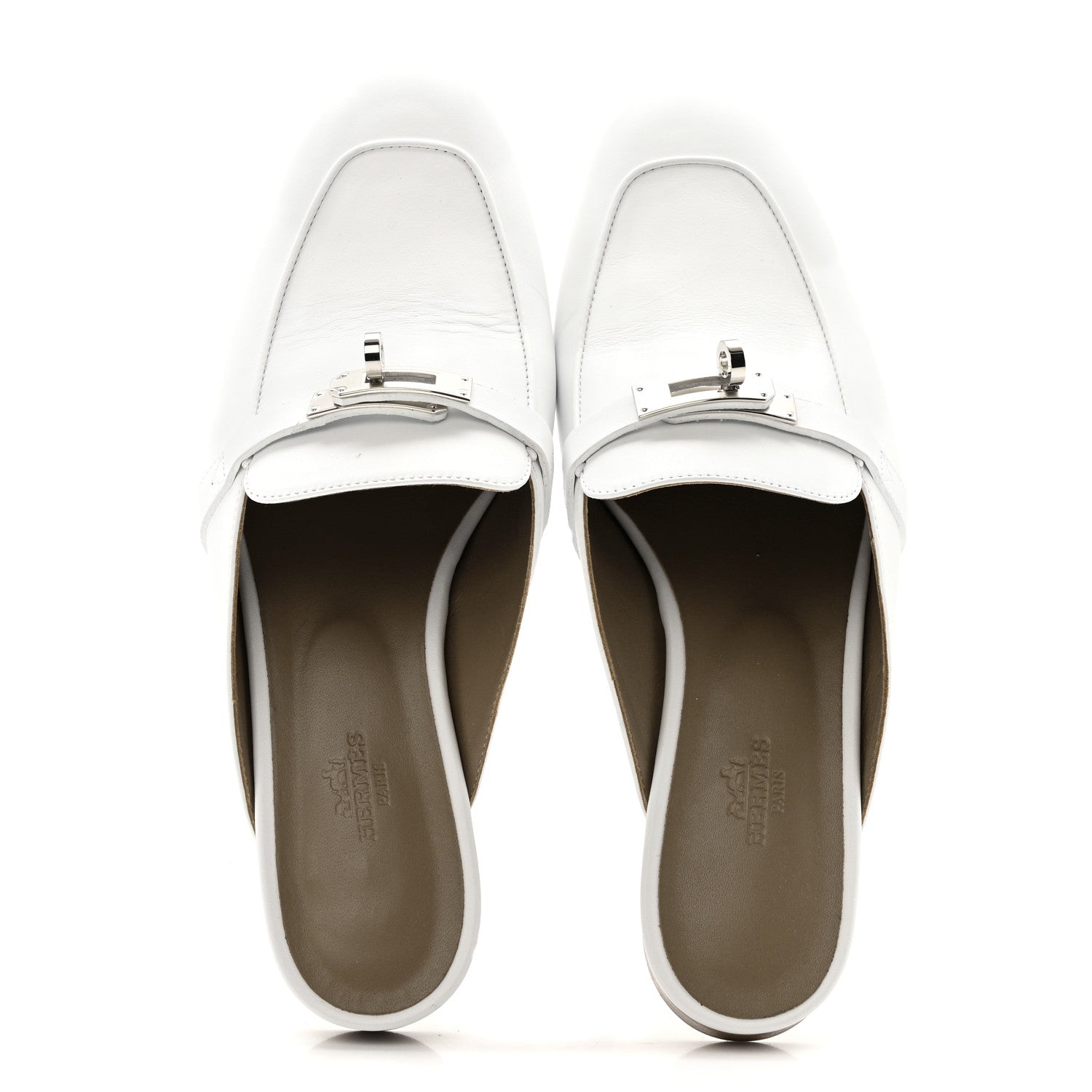 Calfskin Oz Mules 38.5 White