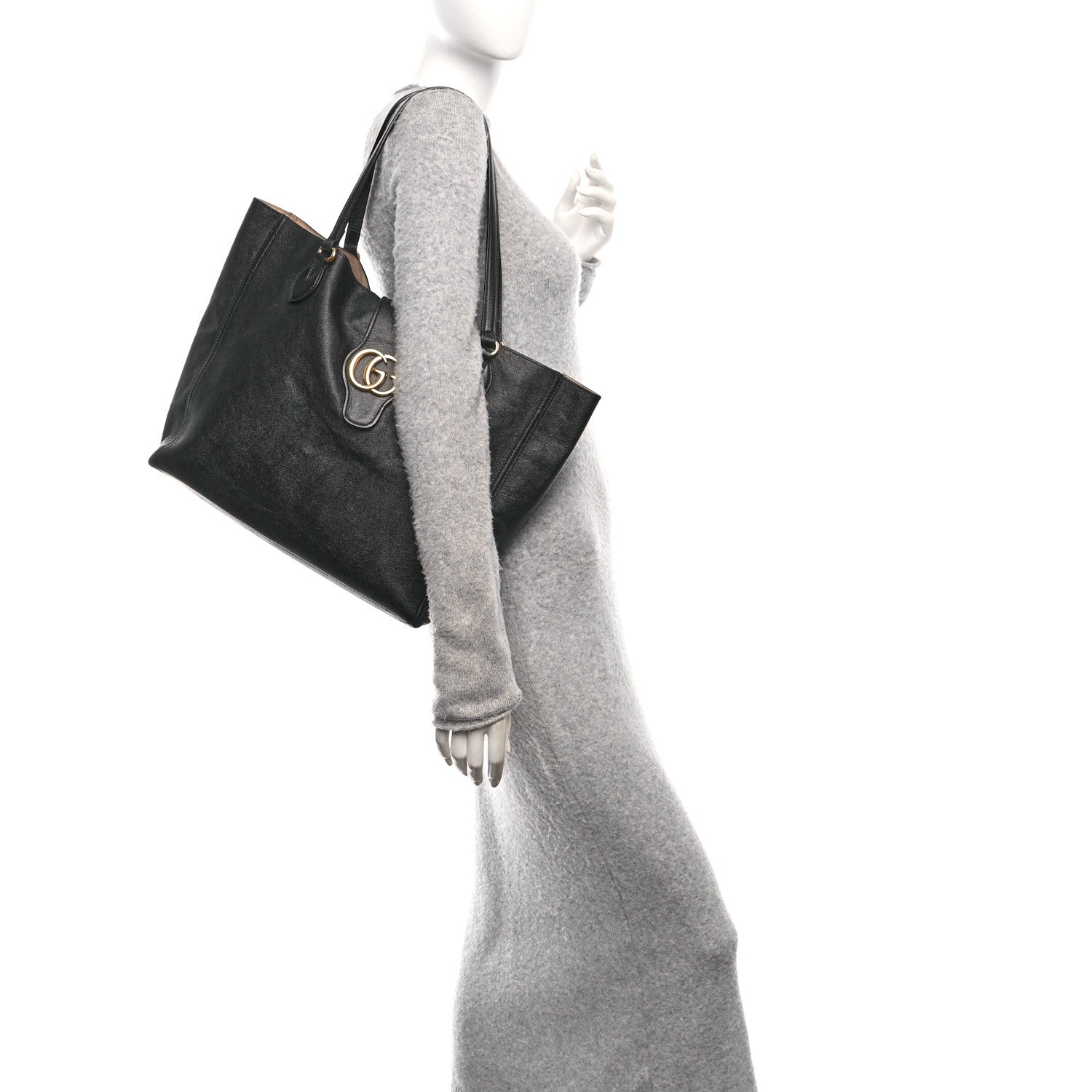 New Sakai Calfskin Lux Medium Dahlia Tote Black