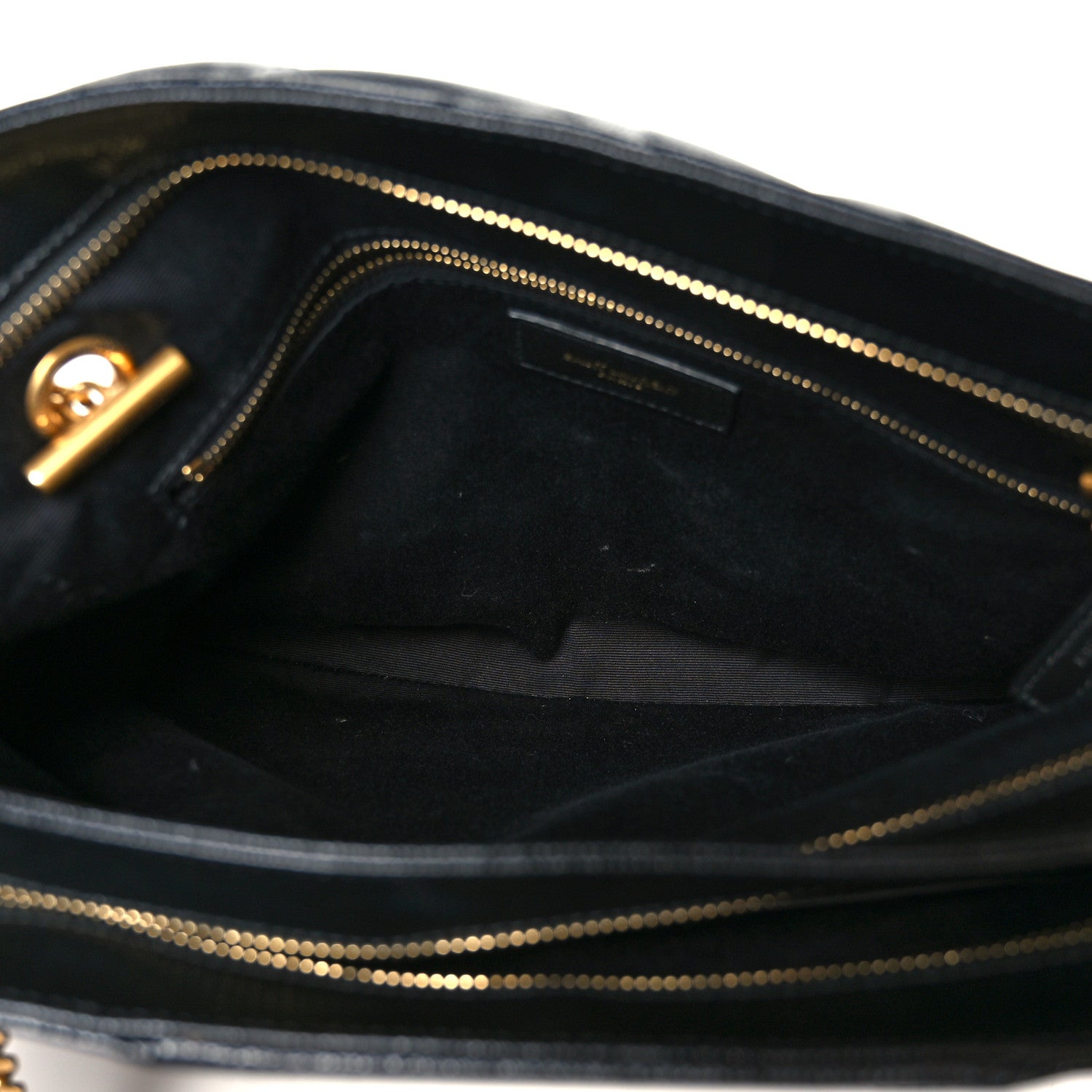 Grain de Poudre Matelasse Chevron Medium Tribeca Shopping Bag Black