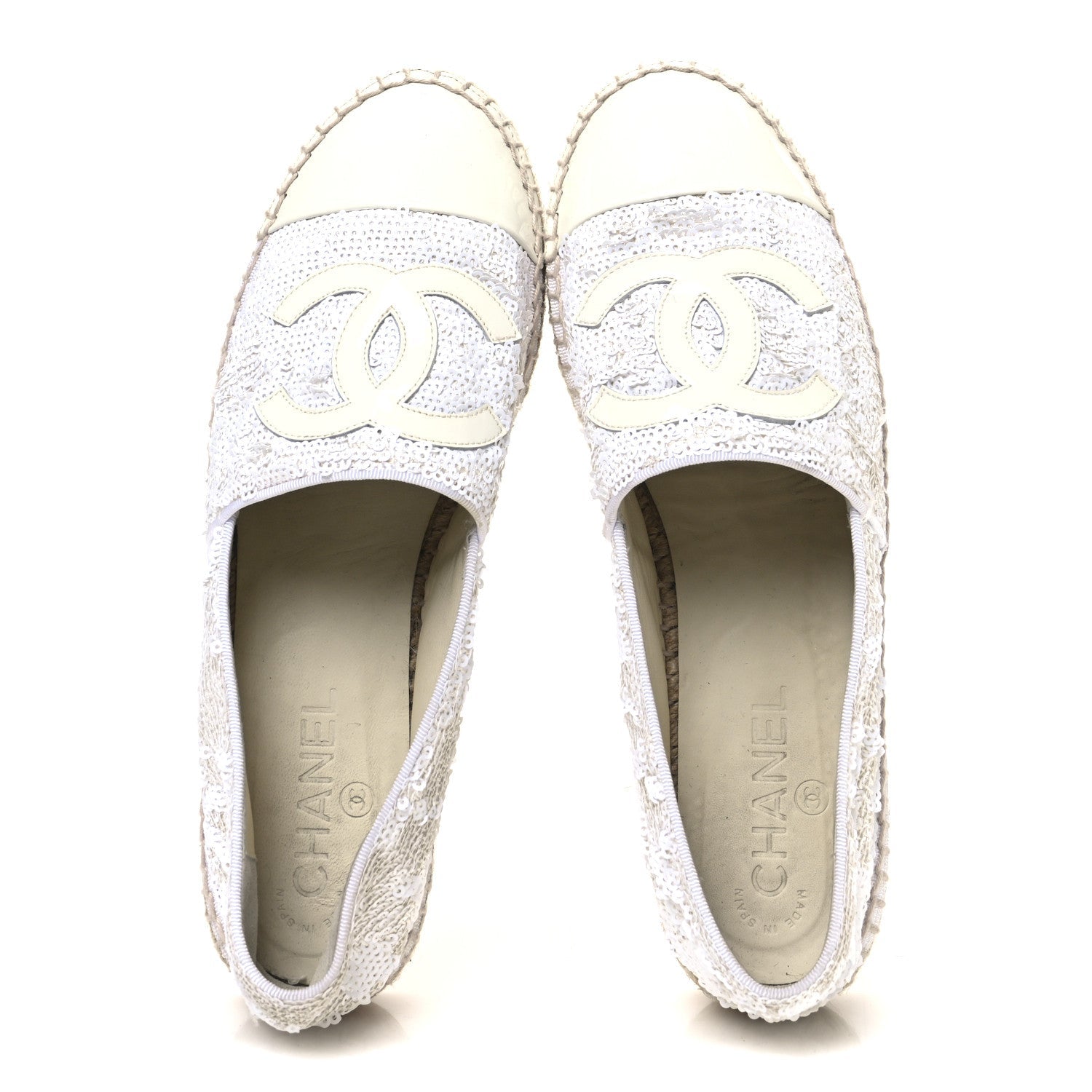 Patent Sequin CC Espadrilles 39 White