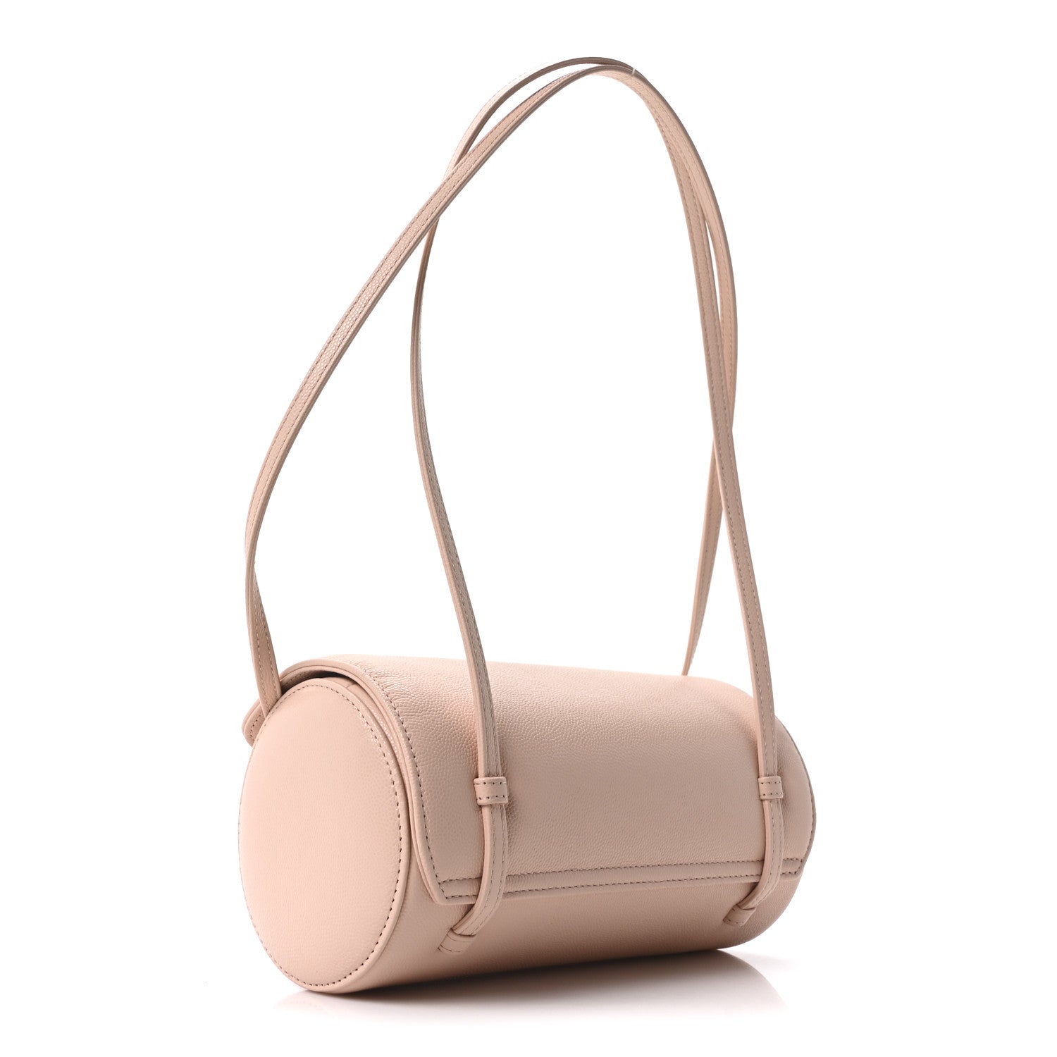 Shiny Caviar Preppy Coco Small Bowling Bag Light Pink