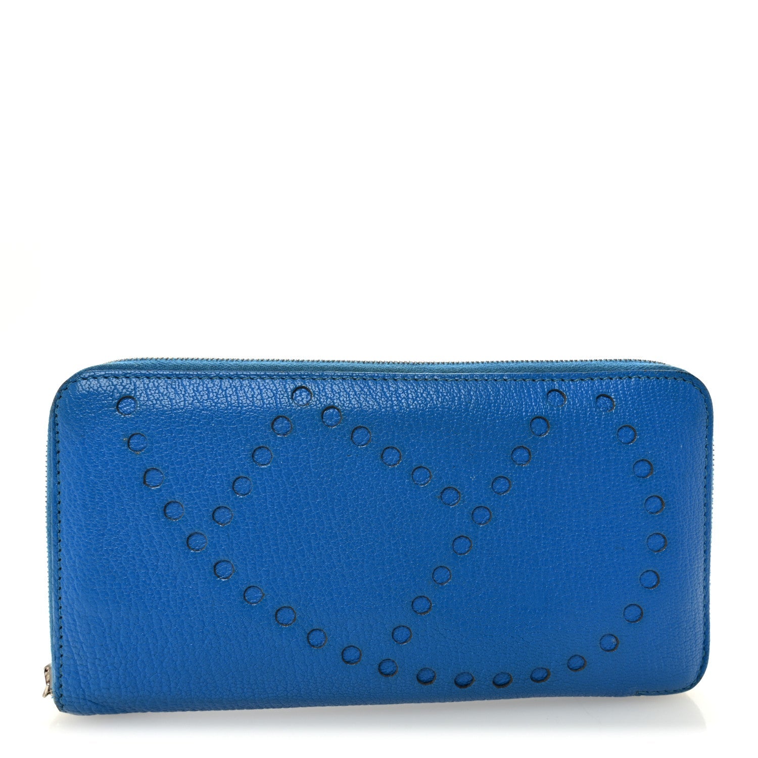 Chevre Mysore Evelyne Long Wallet Bleu Hydra