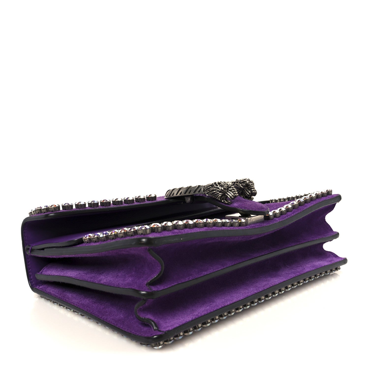 Suede Crystal Small Dionysus Shoulder Bag Bright Purple