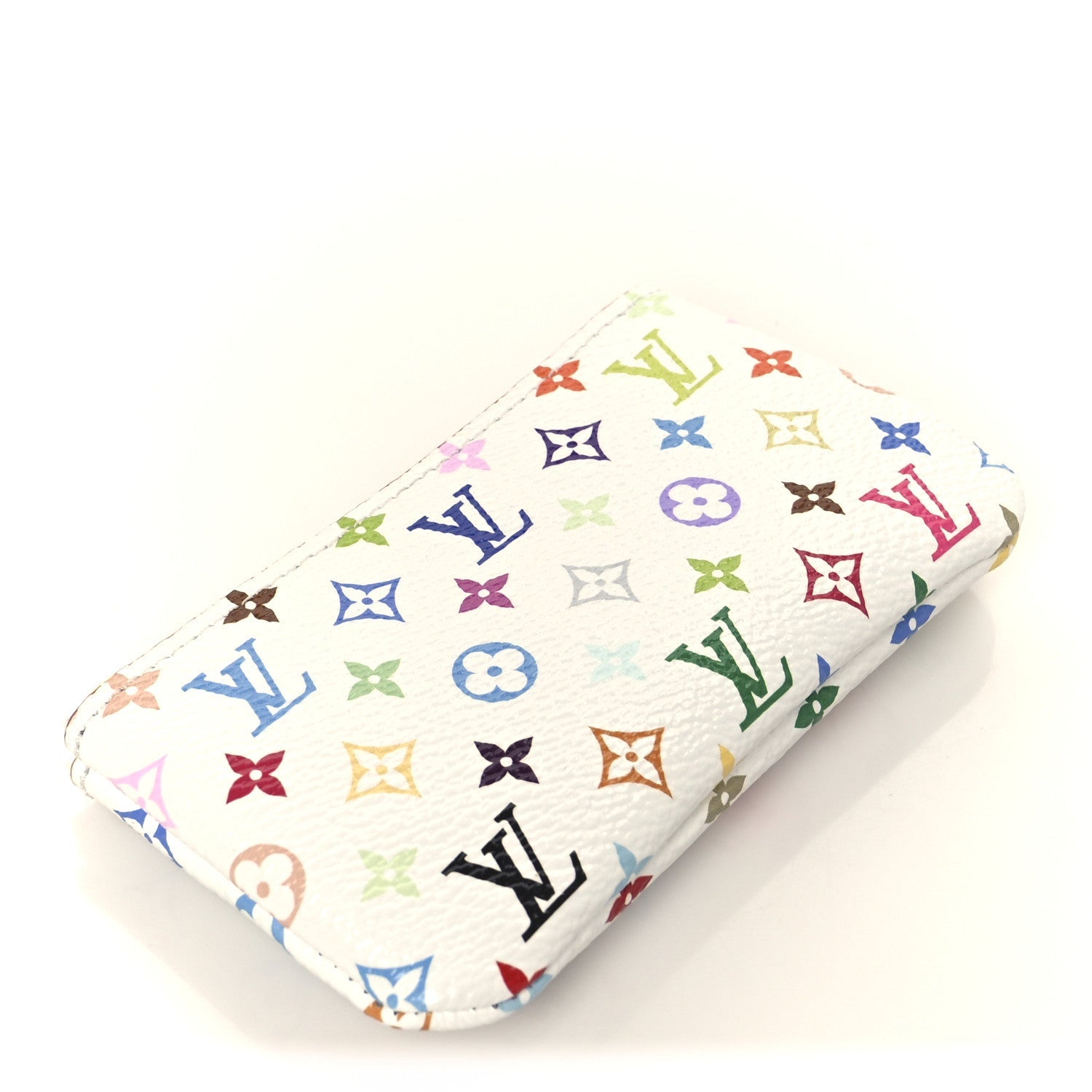 LV X TM Monogram Multicolor Key Pouch White