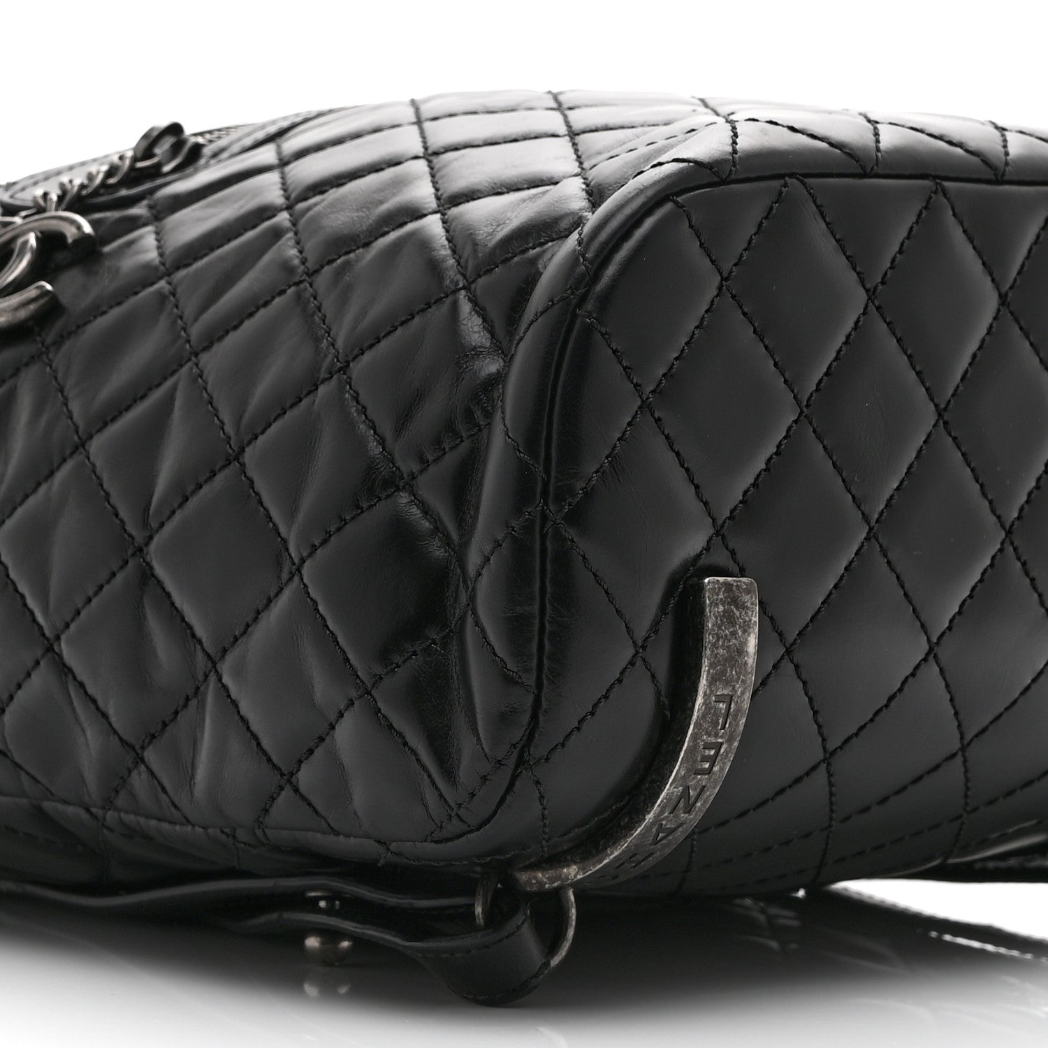 Calfskin Quilted Large Salzburg Mountain Backpack Black