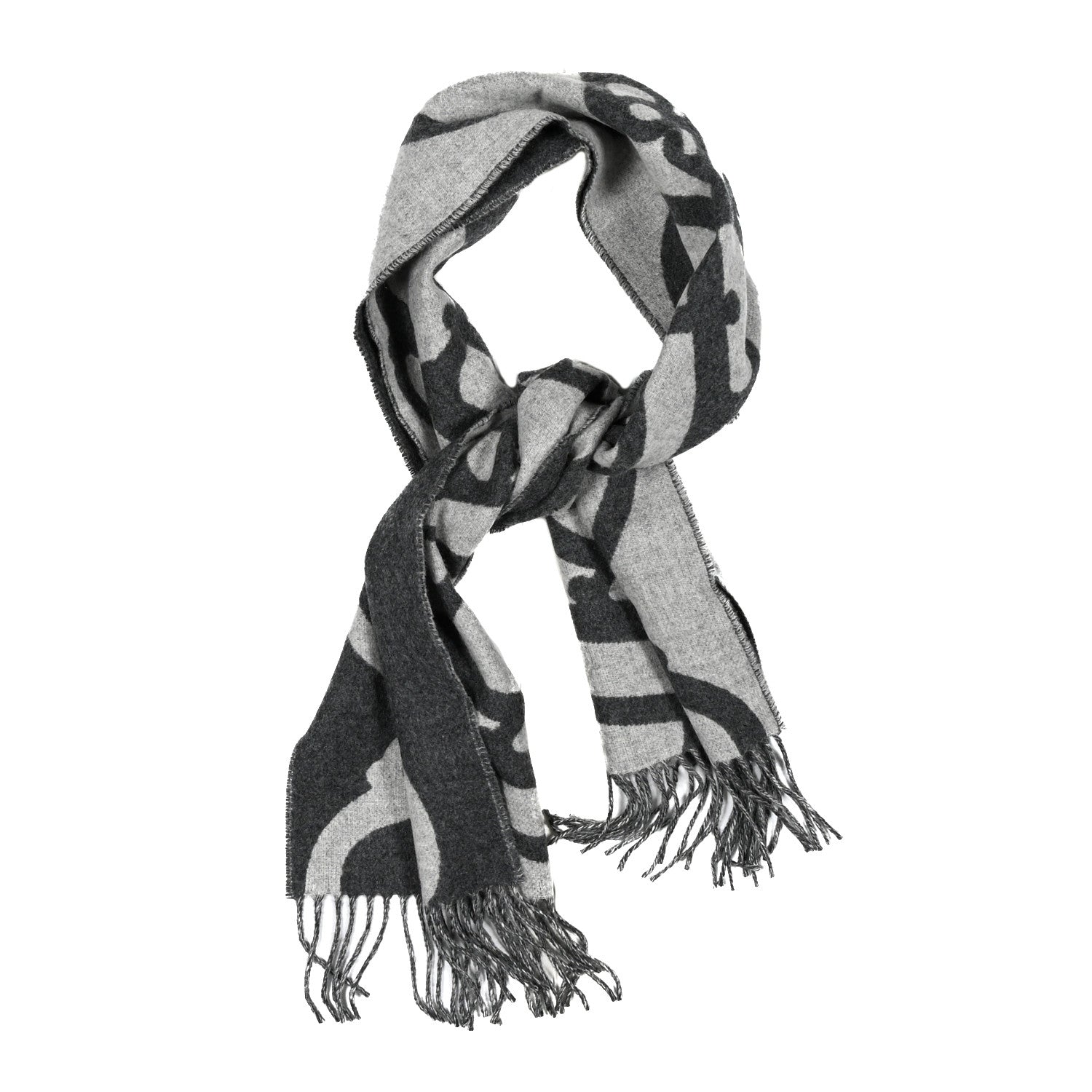 Cashmere Boucles et Camails Muffler Anthracite Gris Clair