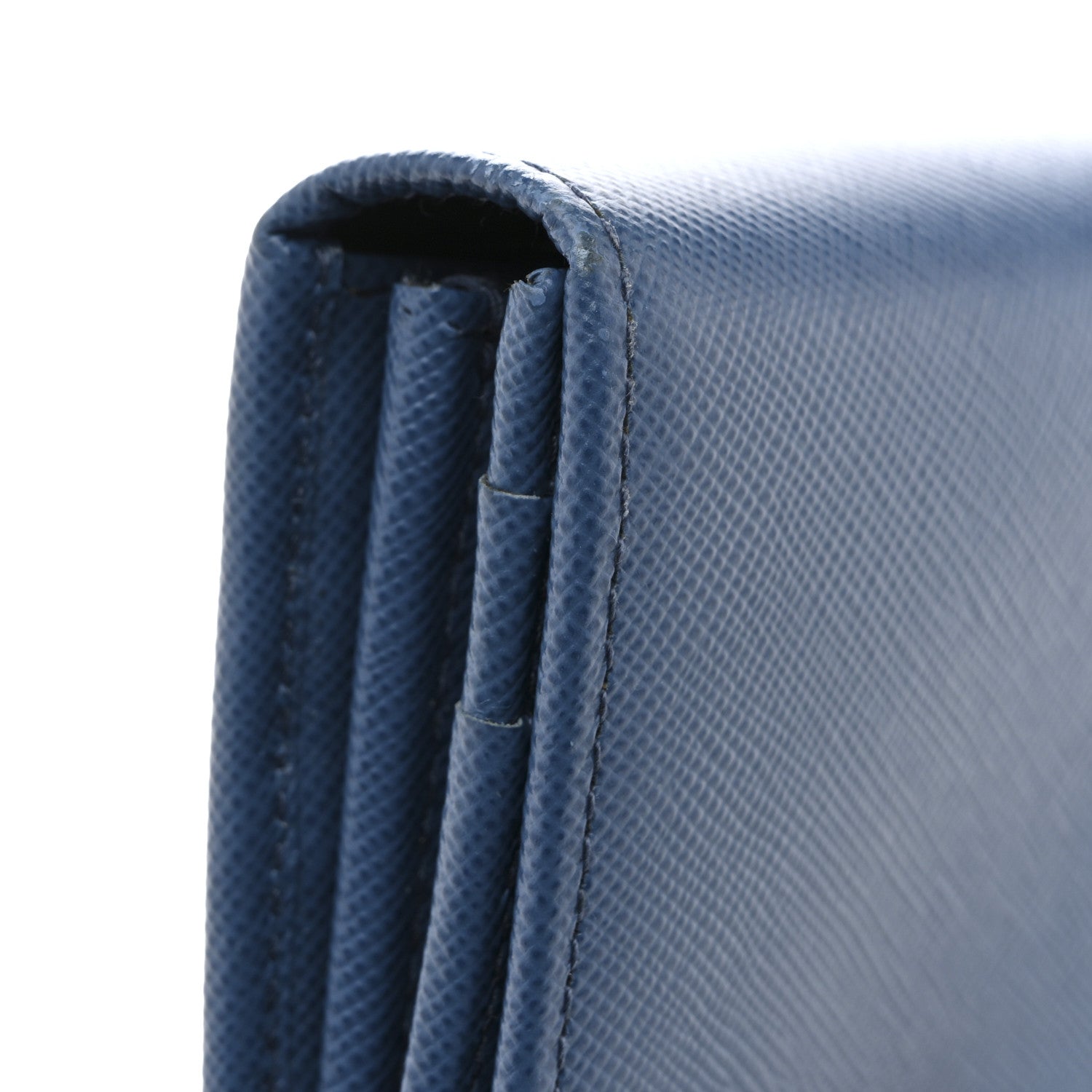 Saffiano Bi-Color Metal Continental Flap Wallet Cobalto Black