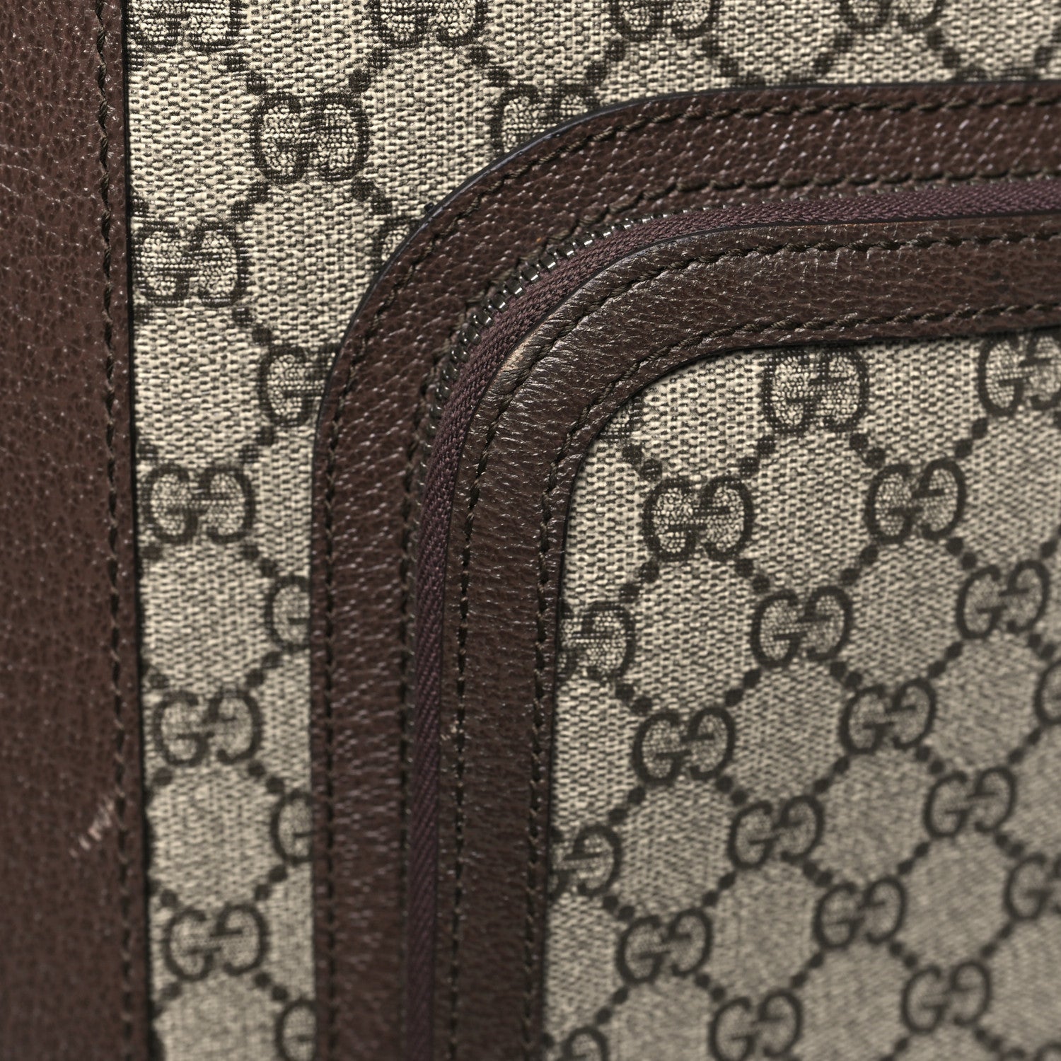 GG Supreme Monogram Web Medium Savoy Trolley Beige Ebony