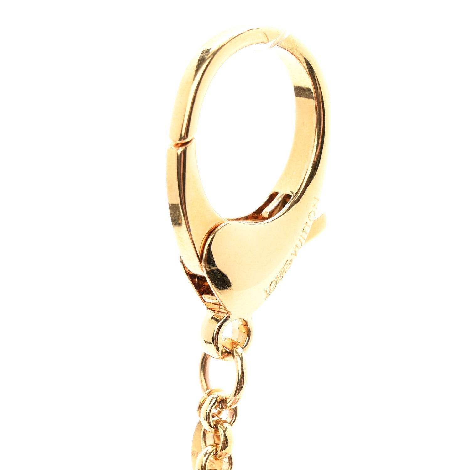 Metal Enamel Fleur De Monogram Bag Charm Dore