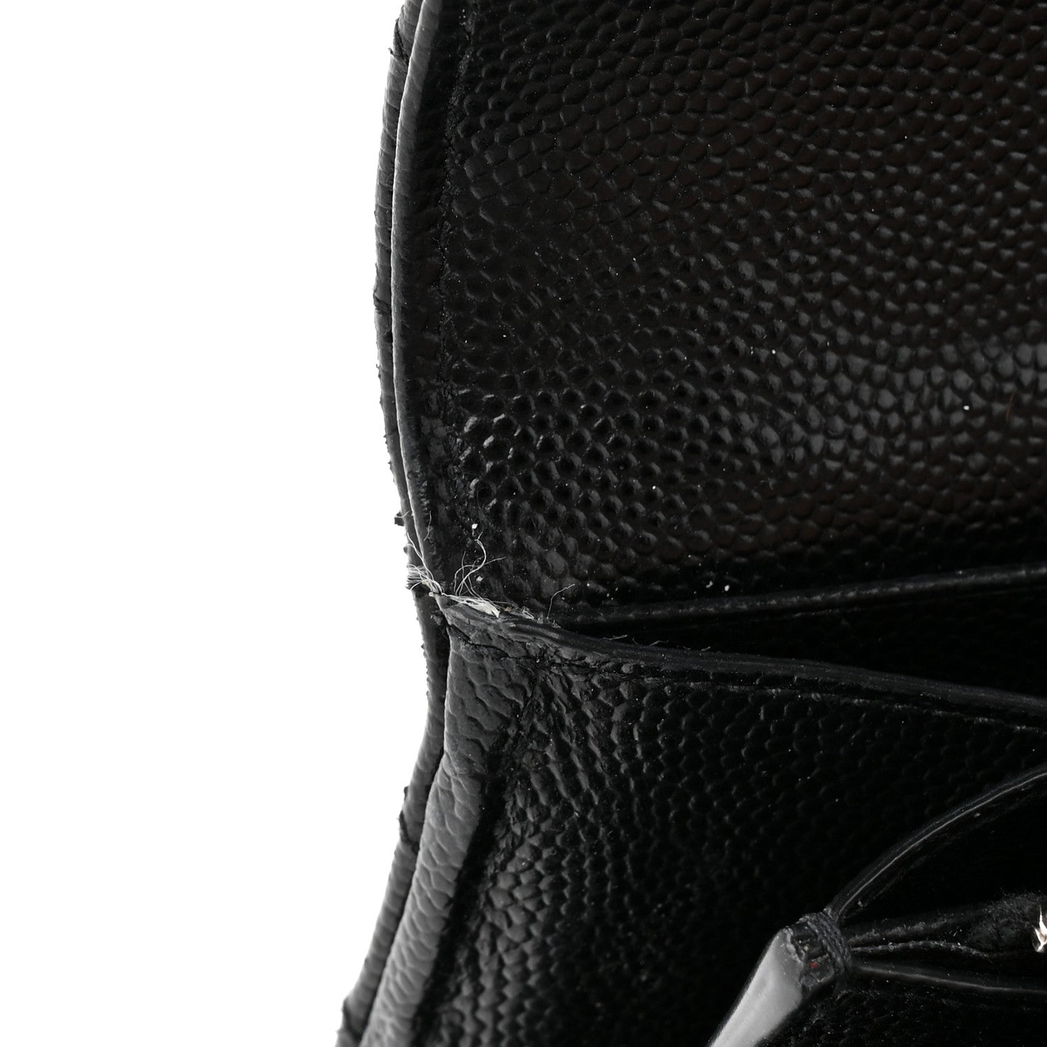 Grain De Poudre Matelasse Chevron Monogram Flap Wallet Black