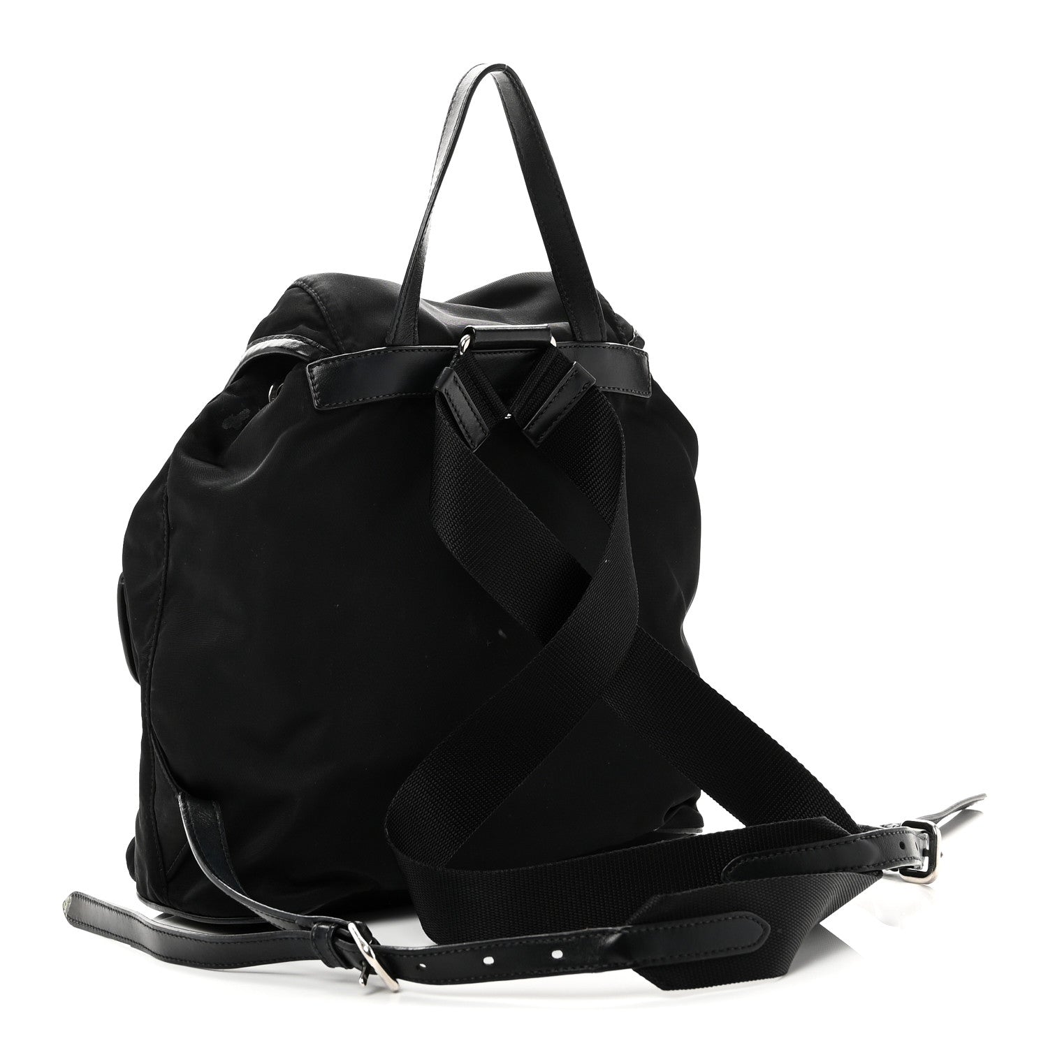 Tessuto Nylon Soft Calfskin Backpack Black