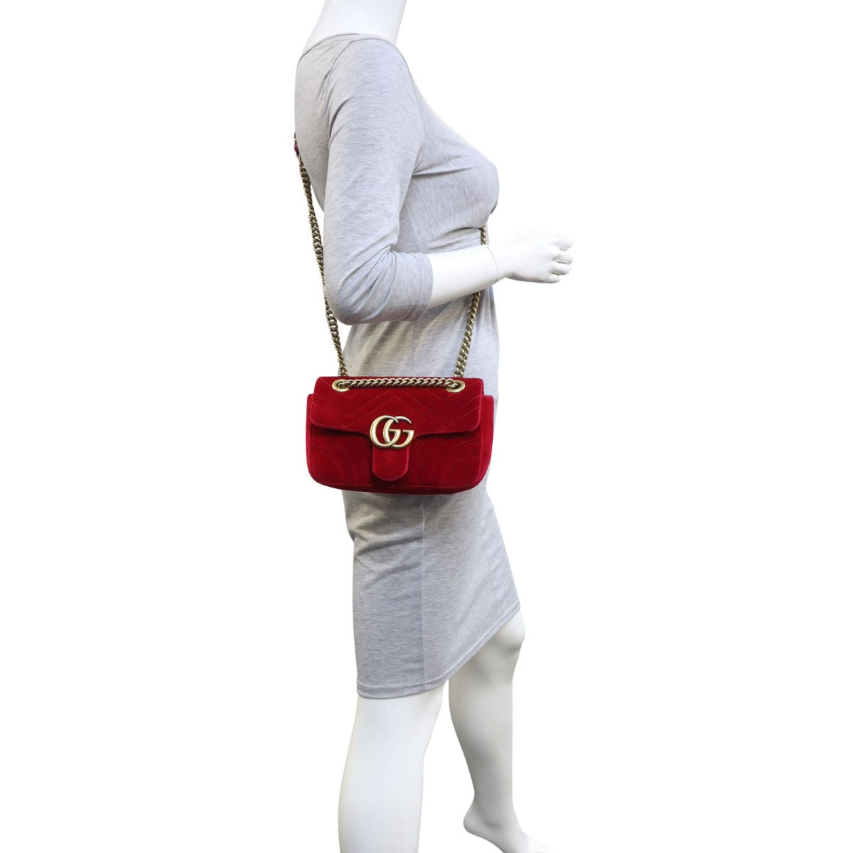 Gucci GG Marmont Velvet Mini Shoulder Bag
