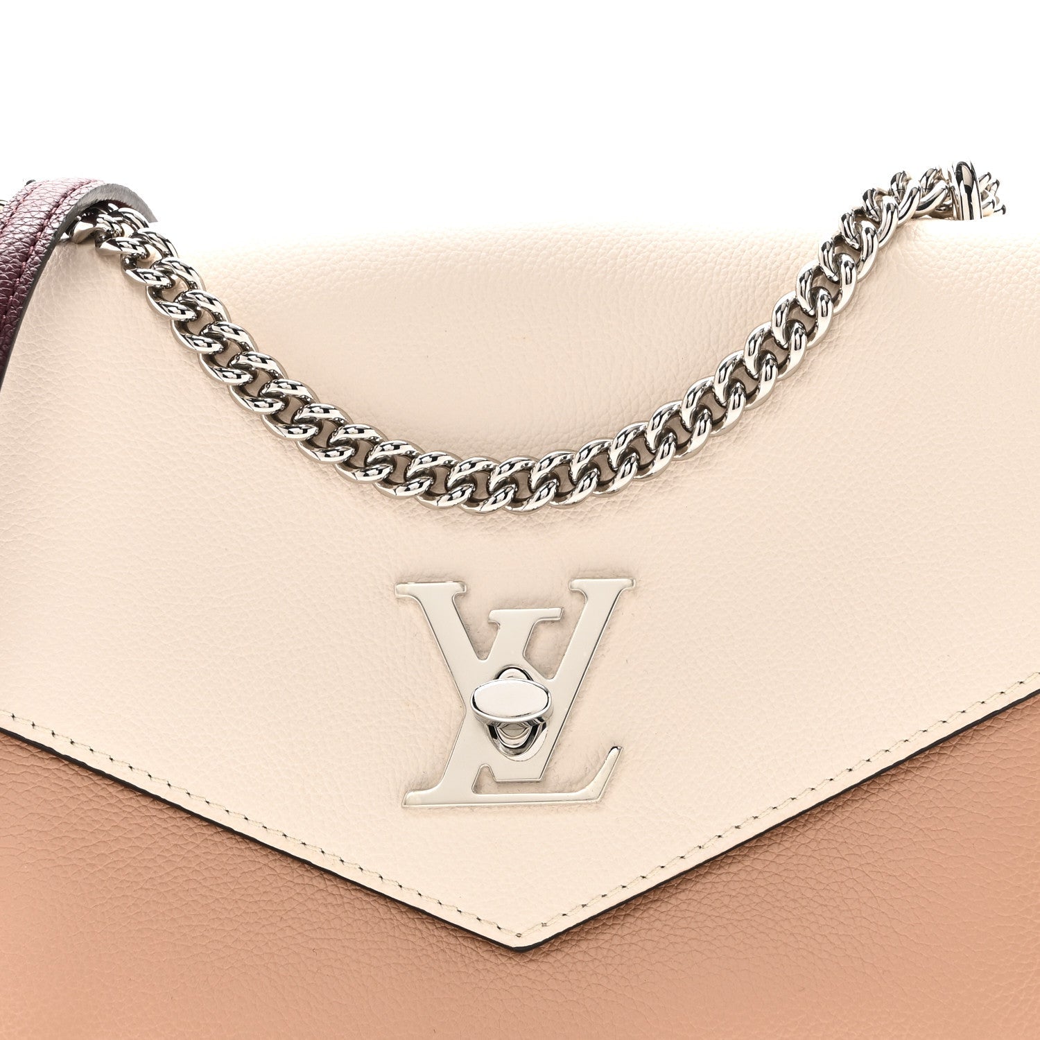 Soft Calfskin My Lockme Chain Bag BB Rose Silk Quartz Calla