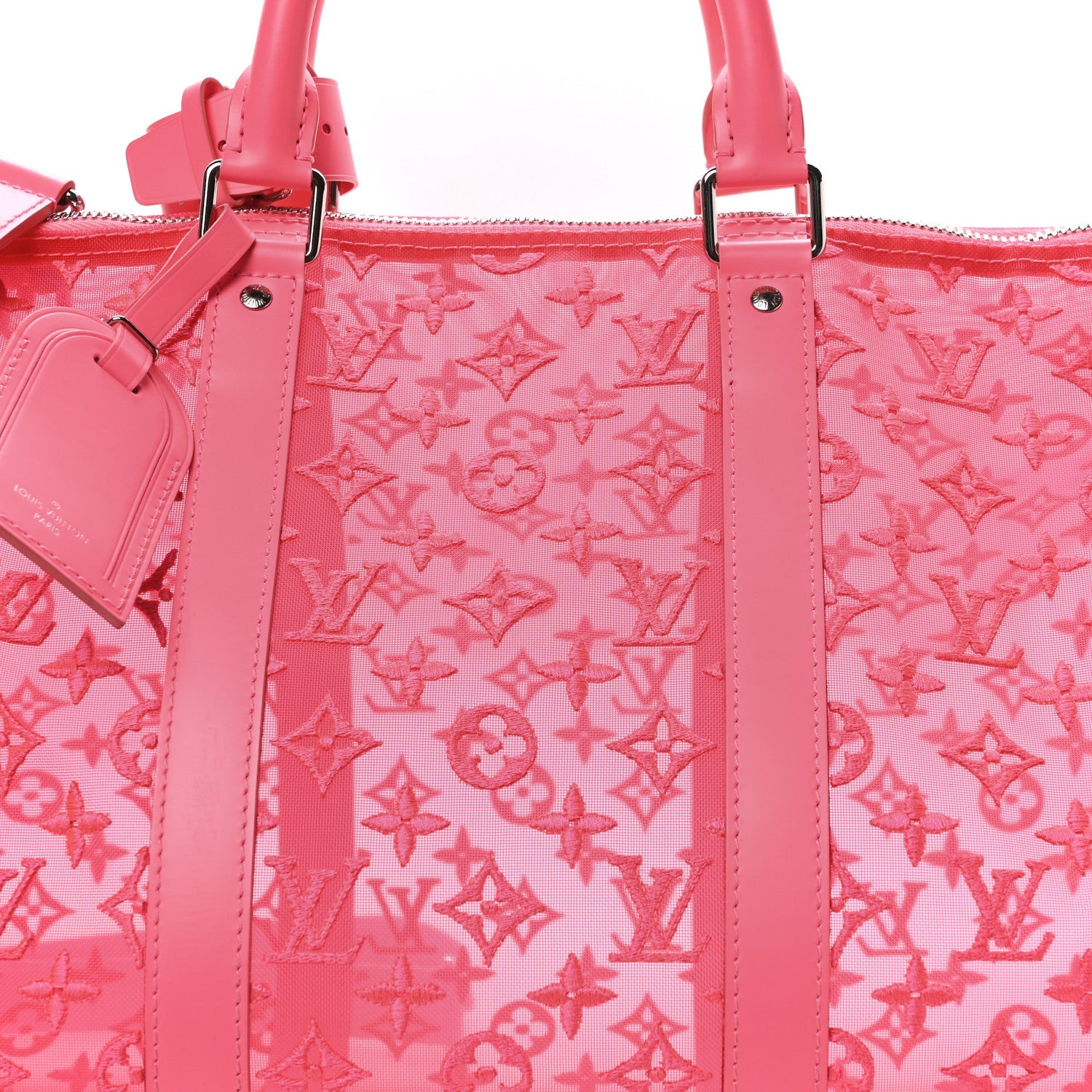Monogram Fluo See Through Keepall Bandouliere 50 Rose