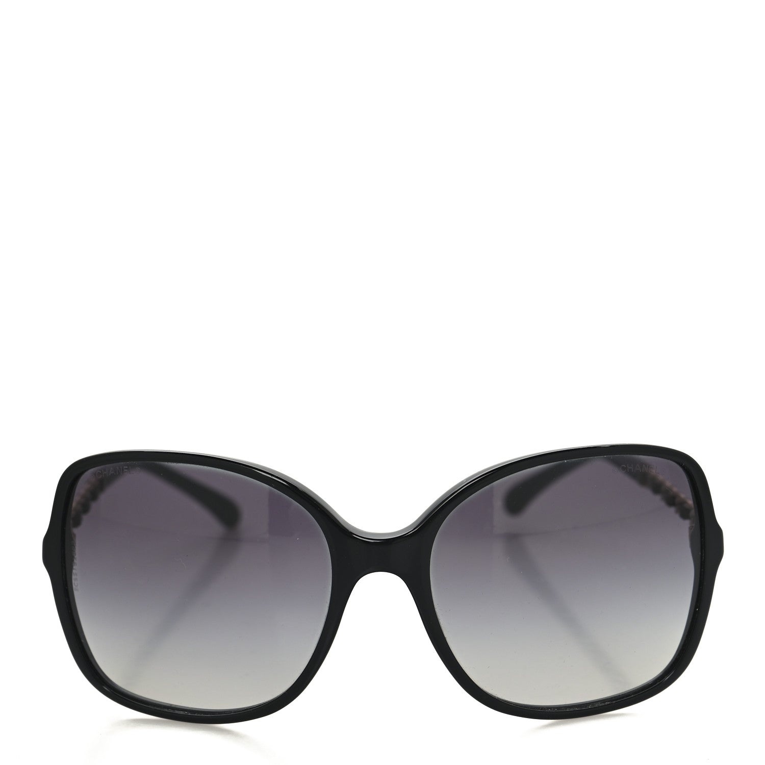 Lambskin Square Chain Sunglasses 5210-Q Black
