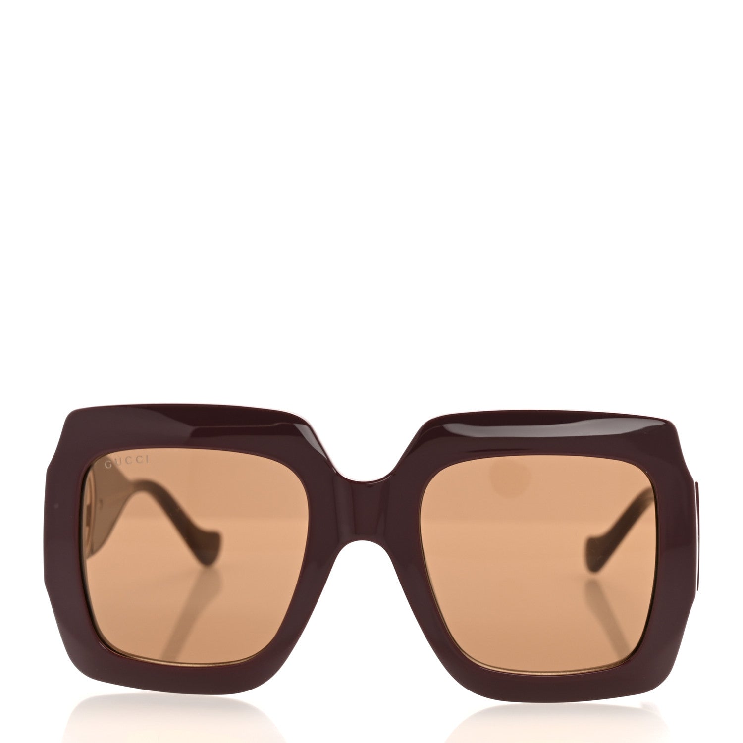 Acetate Rectangular Frame Chain Sunglasses GG1022S Burgundy