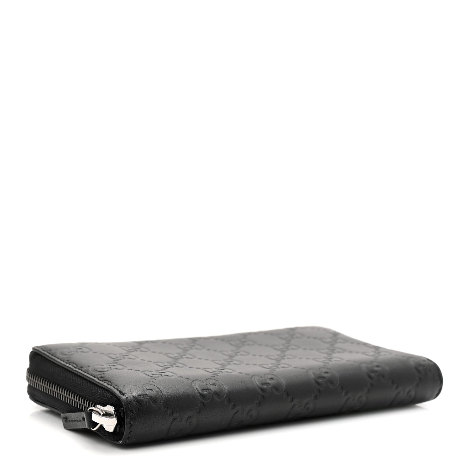 Guccissima Signature Zip Around Wallet Black