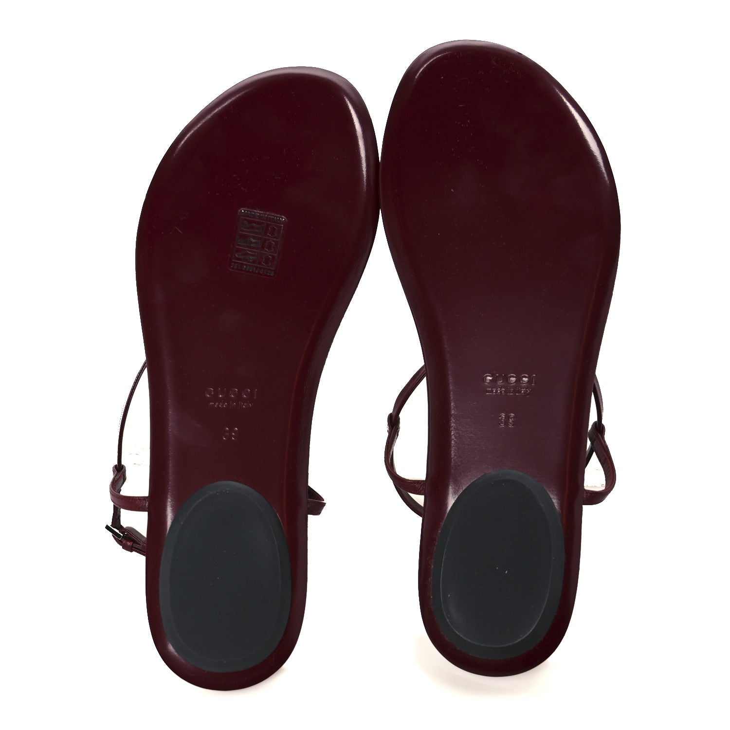 Calfskin Guccissima Bamboo Womens Susanna Sandals 39 Rosso Ancora