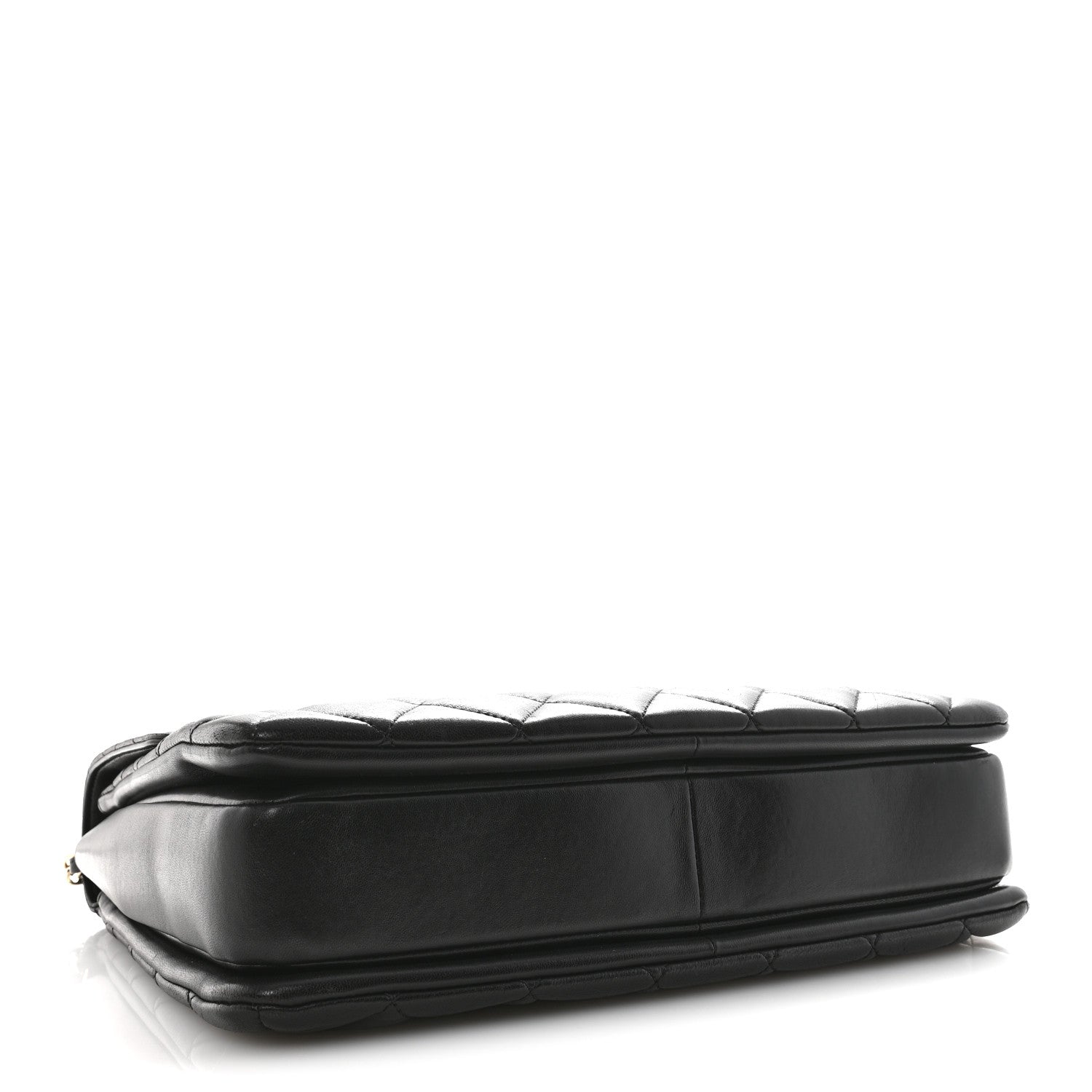 Lambskin Quilted Large Trendy CC Dual Handle Flap Bag Black