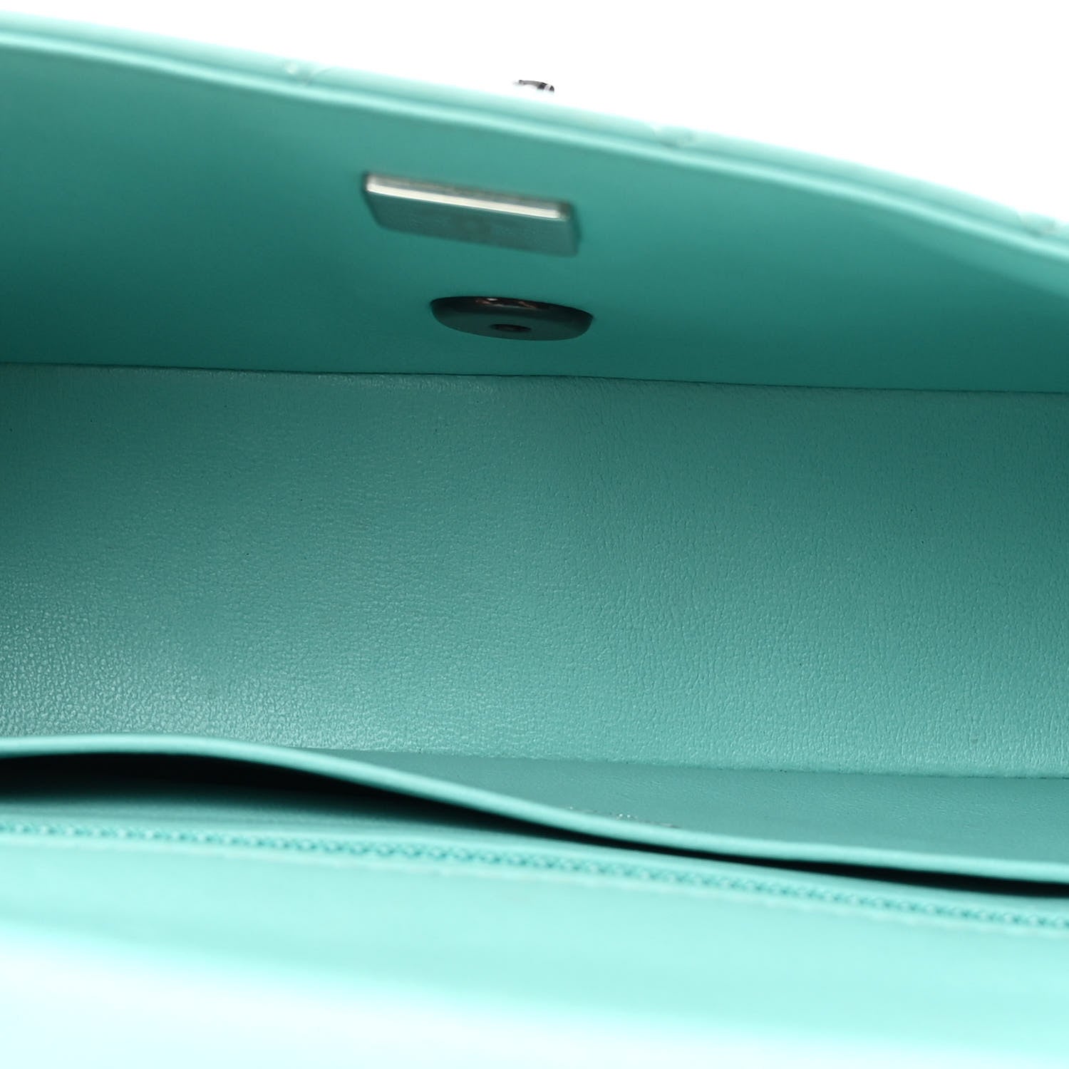 Lambskin Quilted Mini Rectangular Flap Turquoise